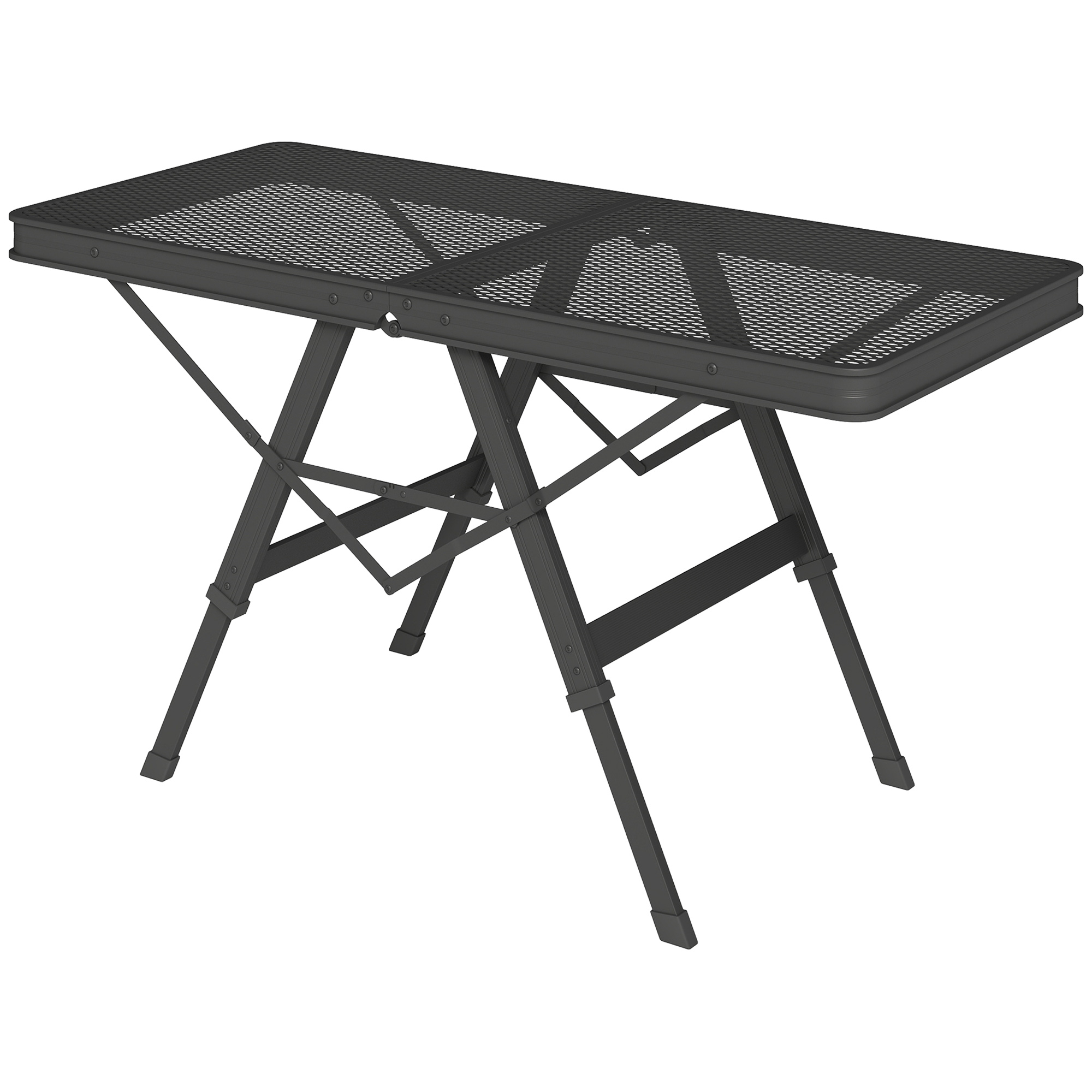 Campingtisch höhenverstellbar Klapptisch mit Metallgitter Klappbar aus Aluminium Campingtisch höhenverstellbar Klapptisch mit Metallgitter Klappbar aus Aluminium
