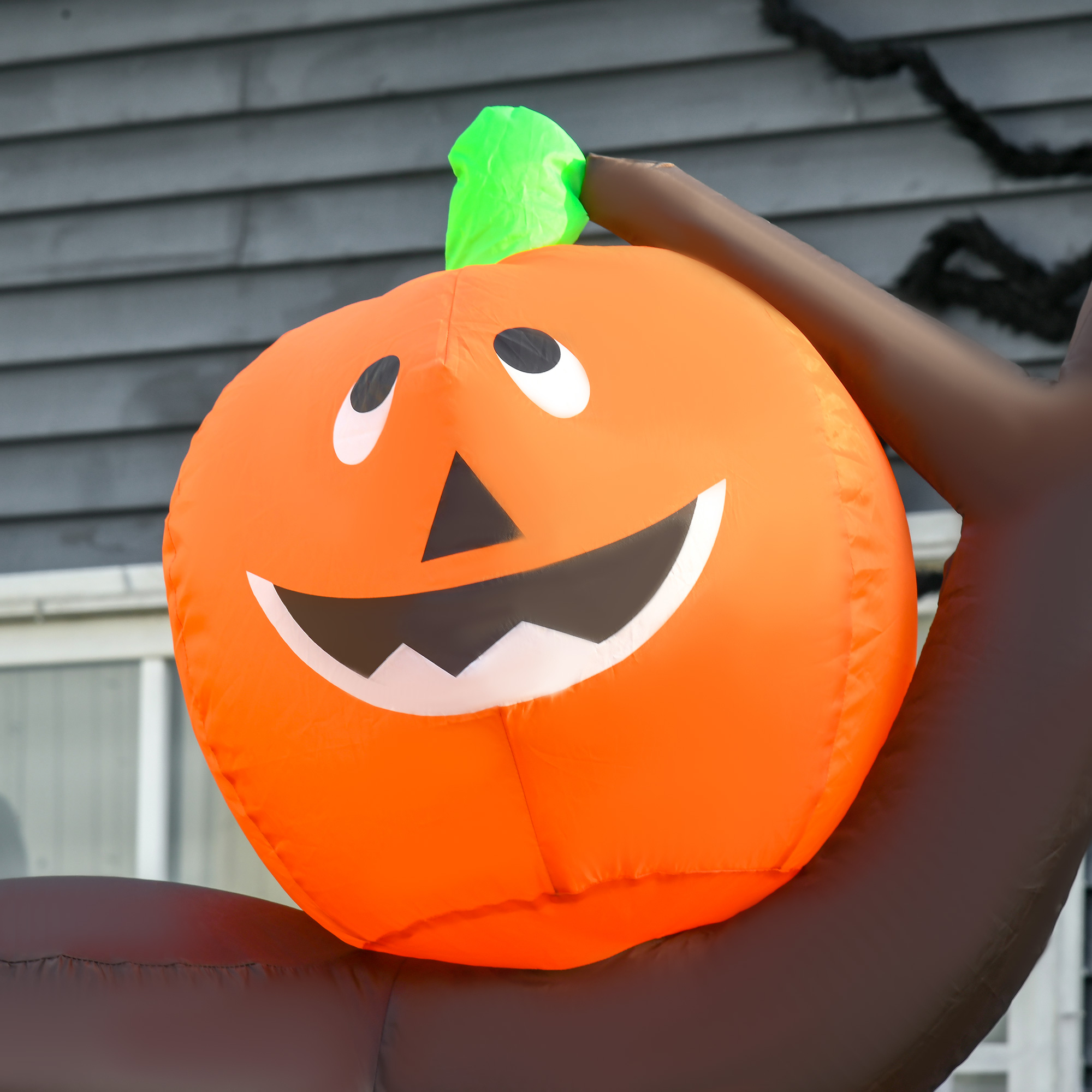 aufblasbarer Spukbaum Kürbis Halloween Deko Figur Luftfigur mit LED Beleuchtung, Polyester, 180x80x240cm