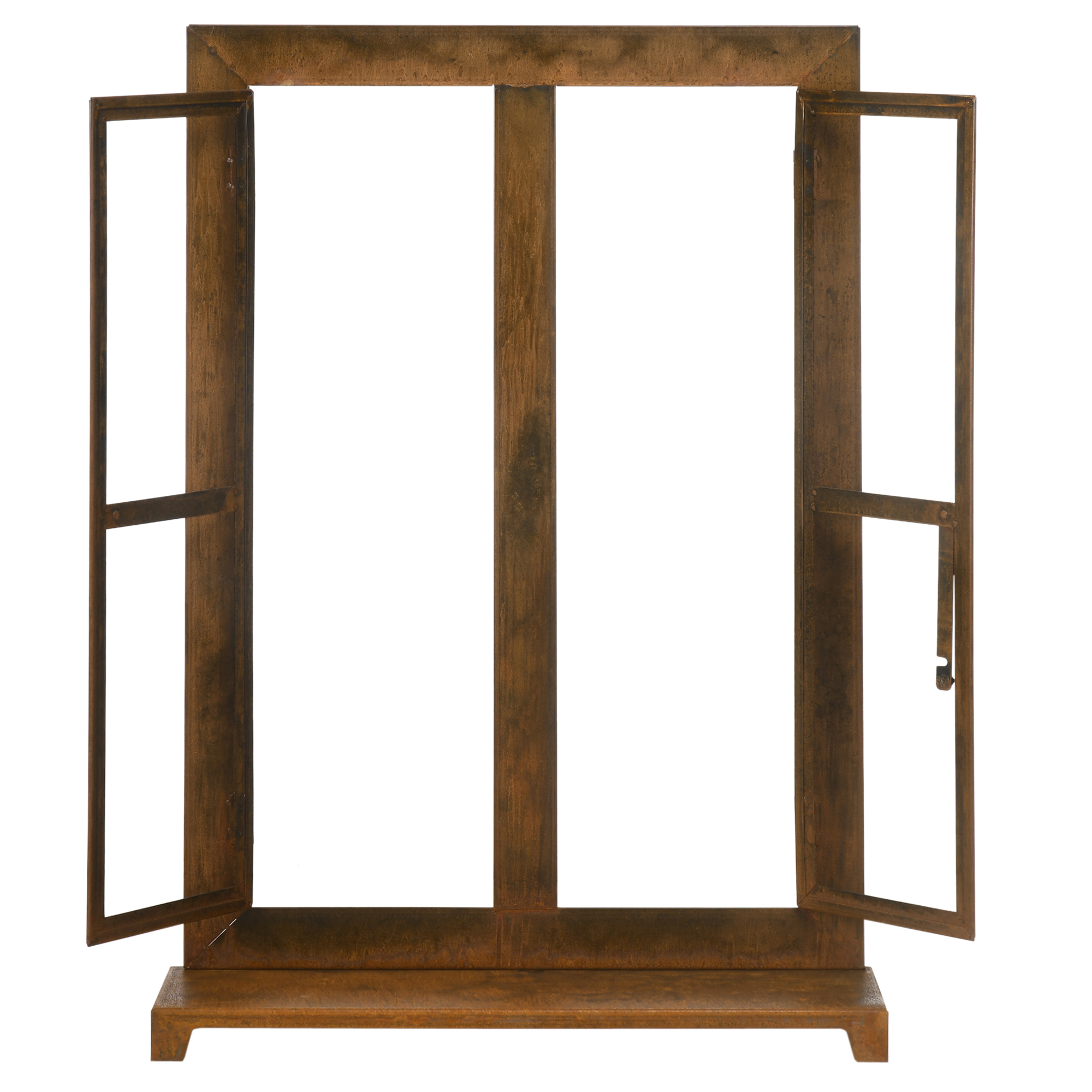 dekorativer Fensterrahmen für den Garten, Vintage-Design, 55 cm x 19 cm x 80 cm, Metall, Braun