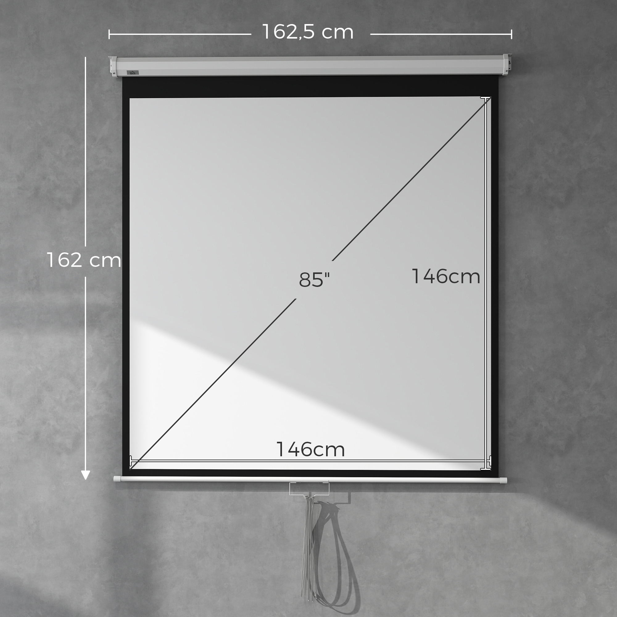 Beamer Leinwand 152 x 152 cm 85 Zoll 1:1 HD 4K Projektionsleinwand für Heimkino Büro-Präsentationen