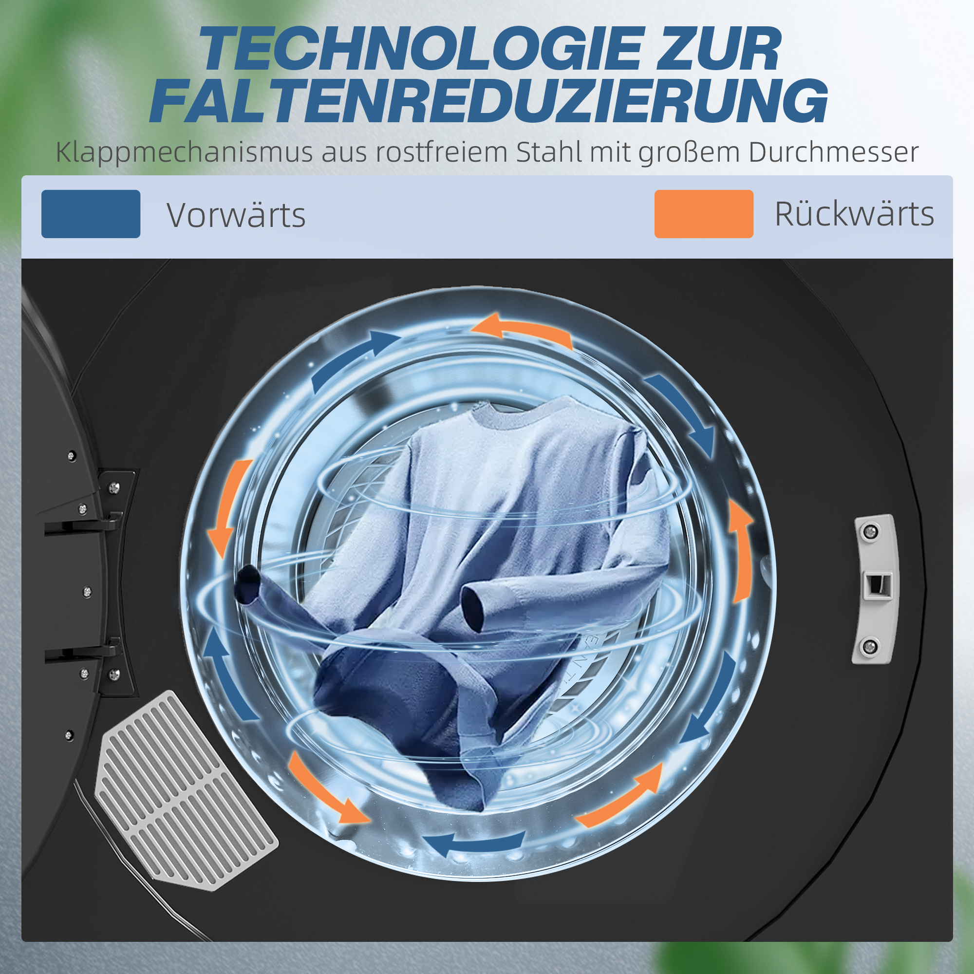 Wäschetrockner, 6 Programme, 40-60?, 3 kg Kapazität, kompakt, Touch-Bedienung, Schwarz