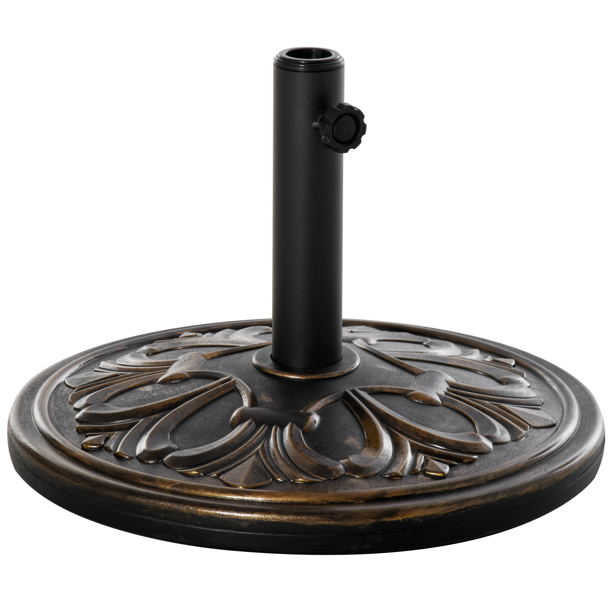 Sonnenschirmständer 13 kg Schirmständer Schirmstangen mit 35 mm/38 mm/48 mm Durchmesser Schirmhalter für Garten, Balkon, Antik Bronze