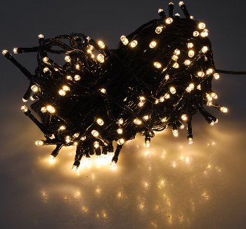LED Aussen-Lichterkette "CT-ALK200" 20m, warmweiß, Kabel schwarz, IP44, 200 LEDs
