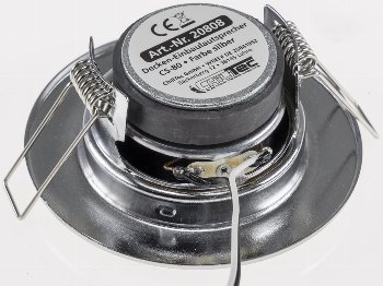 Decken-Einbaulautsprecher "CTE-8W" / Halogen-Look, 8cm Ø, 6cm Einbau, chrom