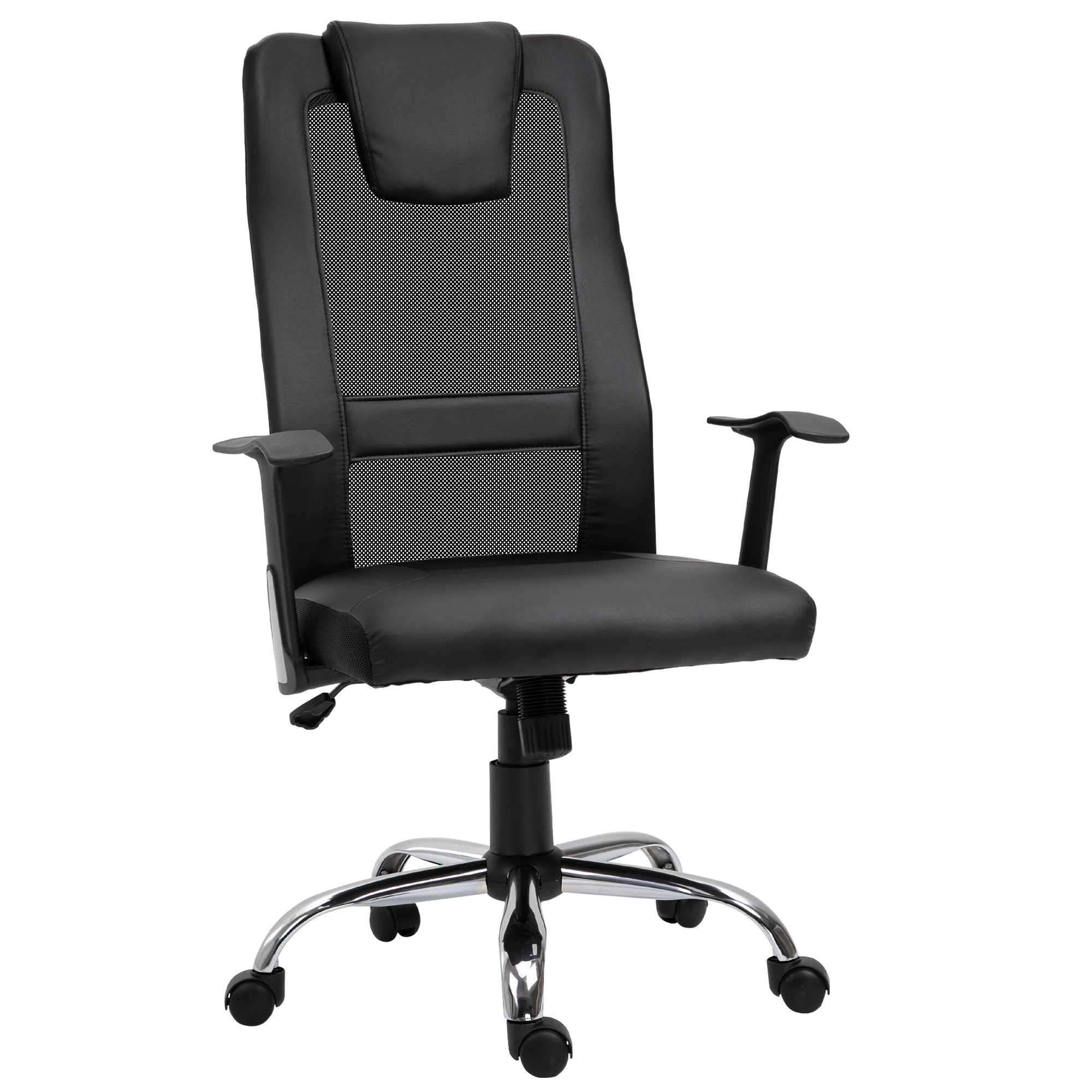 Bürostuhl Drehstuhl höhenverstellbar Chefsessel Schreibtischstuhl ergonomisch PU schwarz 66 x 73 x 108-118 cm Bürostuhl Drehstuhl höhenverstellbar Chefsessel Schreibtischstuhl ergonomisch PU schwarz 66 x 73 x 108-118 cm