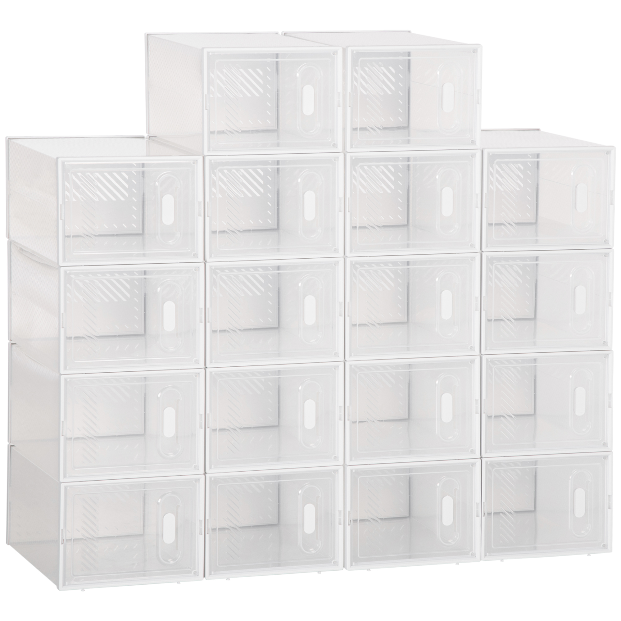 Modulares Regalsystem mit 18 Fächern, Steckregal, 25 cm x 35 cm x 19 cm, Transparent Modulares Regalsystem mit 18 Fächern, Steckregal, 25 cm x 35 cm x 19 cm, Transparent