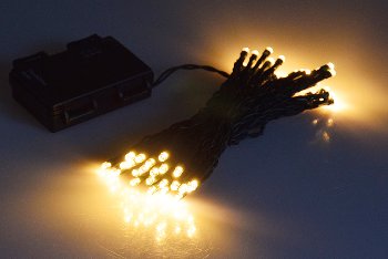 LED Batterie-Lichterkette "CT-TK50" 5m, warmweiß, IP44, 50 LEDs, mit 6Std.Timer