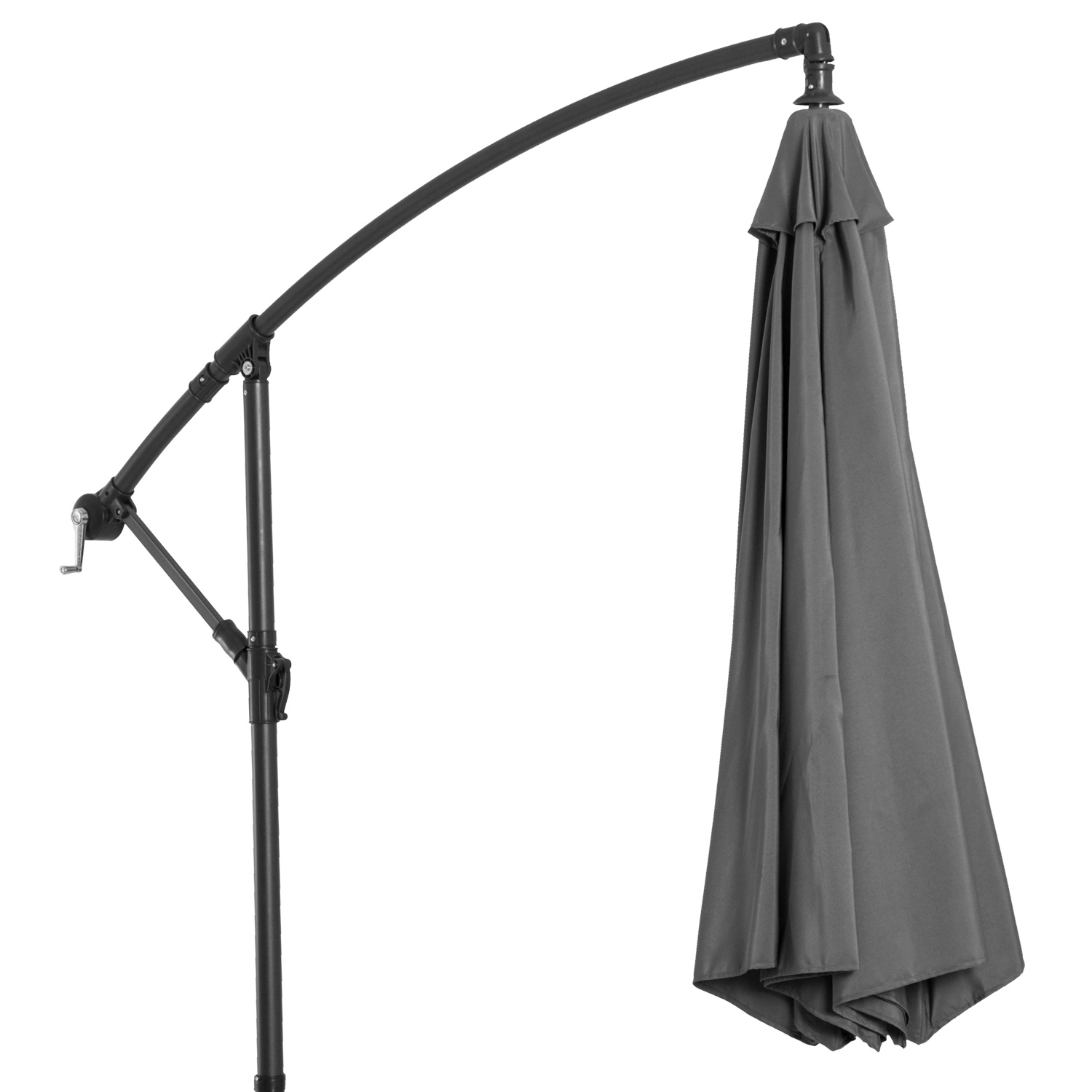 Sonnenschirm mit Handkurbel Wetterbeständig  2,95 m x 2,95 m x 2,45 m Polyester Stahl Schwarz