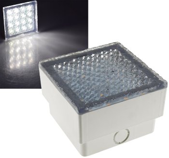 LED Pflasterstein "BRIKX 10" neutralweiß / 10x10x7cm, 130lm, IP67, 230V