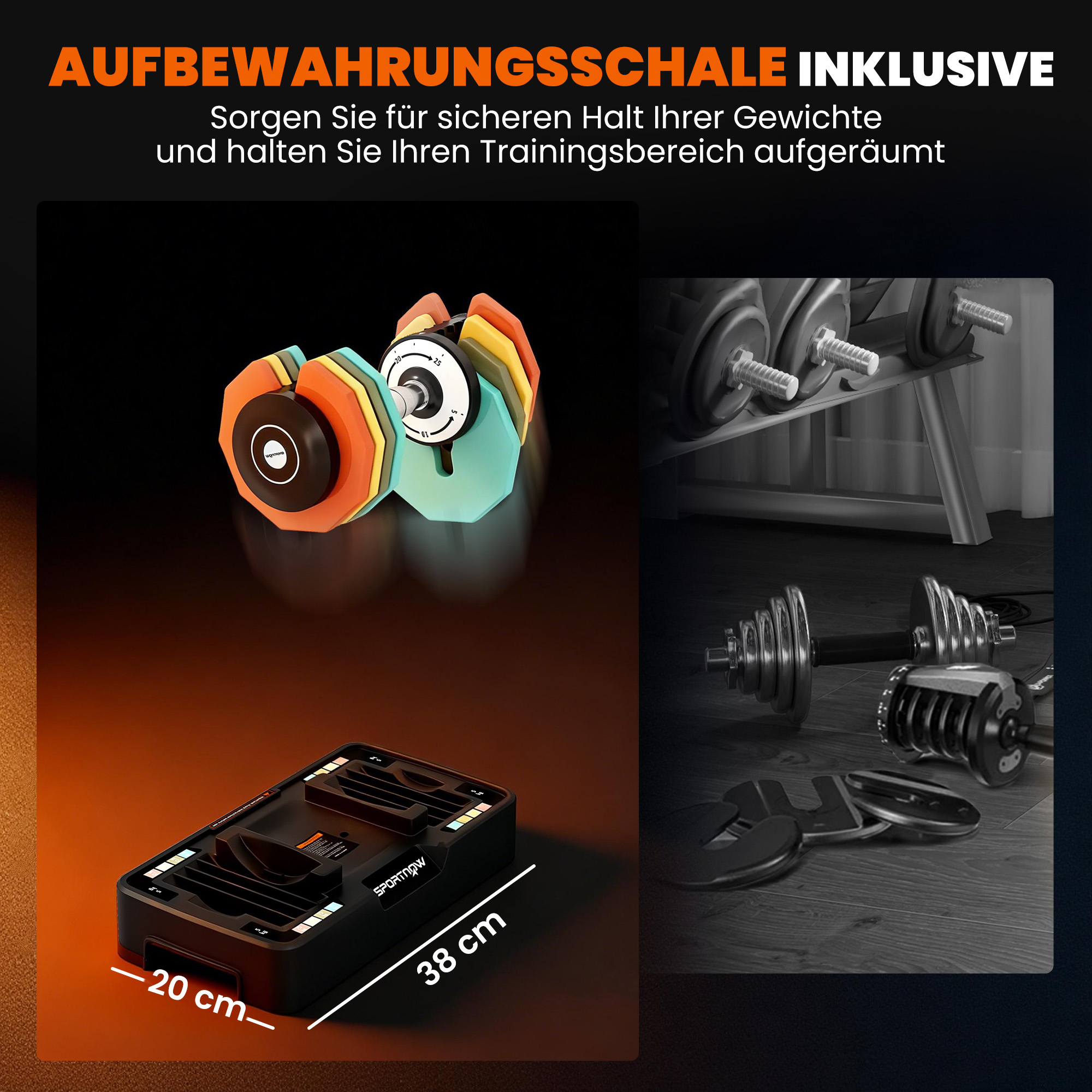 Verstellbare Hantel, 5 kg/10 kg/15 kg/20 kg/25 kg Platzsparende Hanteln mit rutschfestem Griff