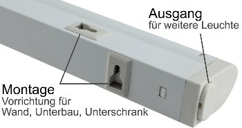 LED Unterbauleuchte "CT-LSW 56" 56cm / 913lm, 8 Watt, 2700K + 4000K schaltbar