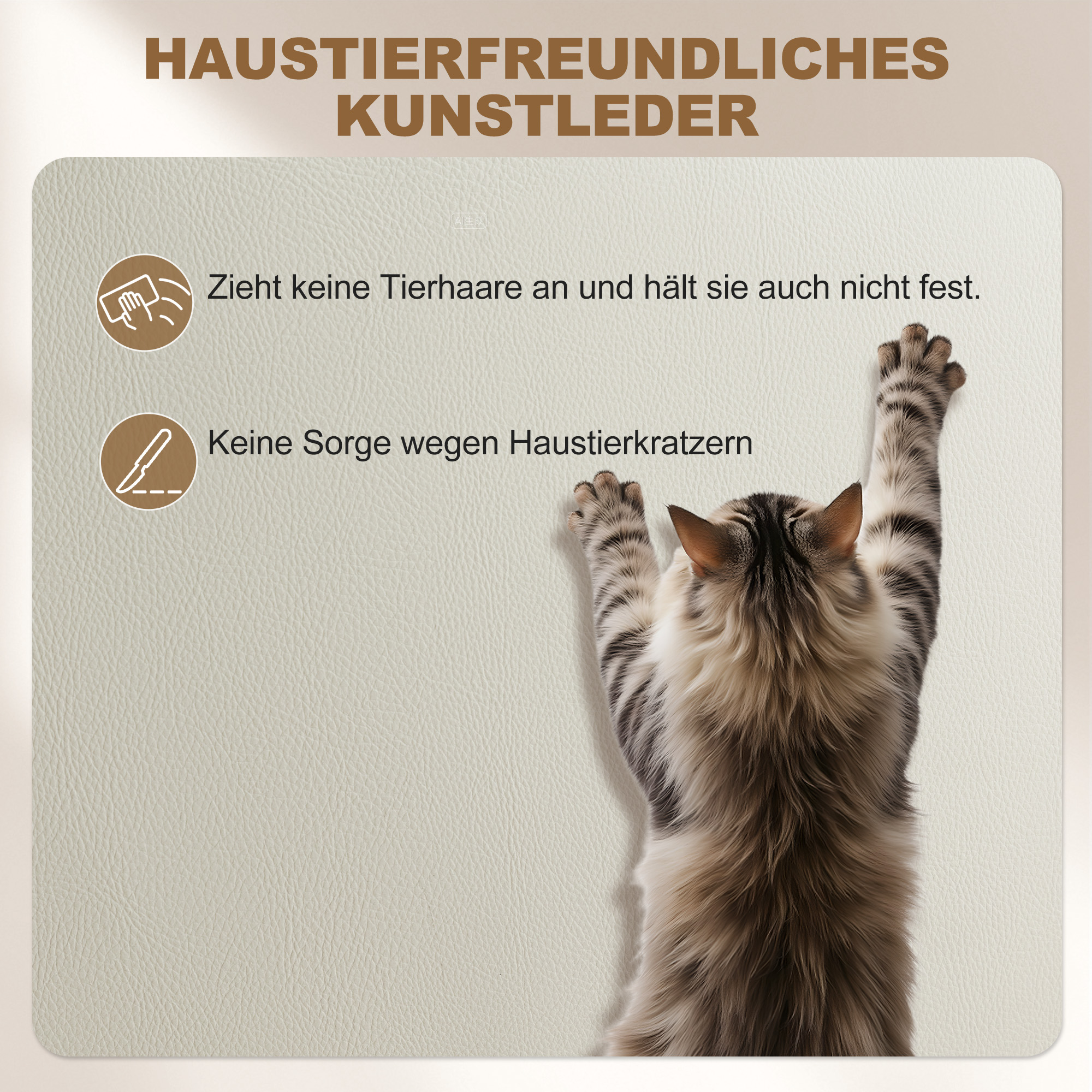 Bürostuhl mit Liegefunktion, Schreibtischstuhl, höhenverstellbar Drehstuhl mit Fußstütze, 64 x 73 x 120 cm, Beige