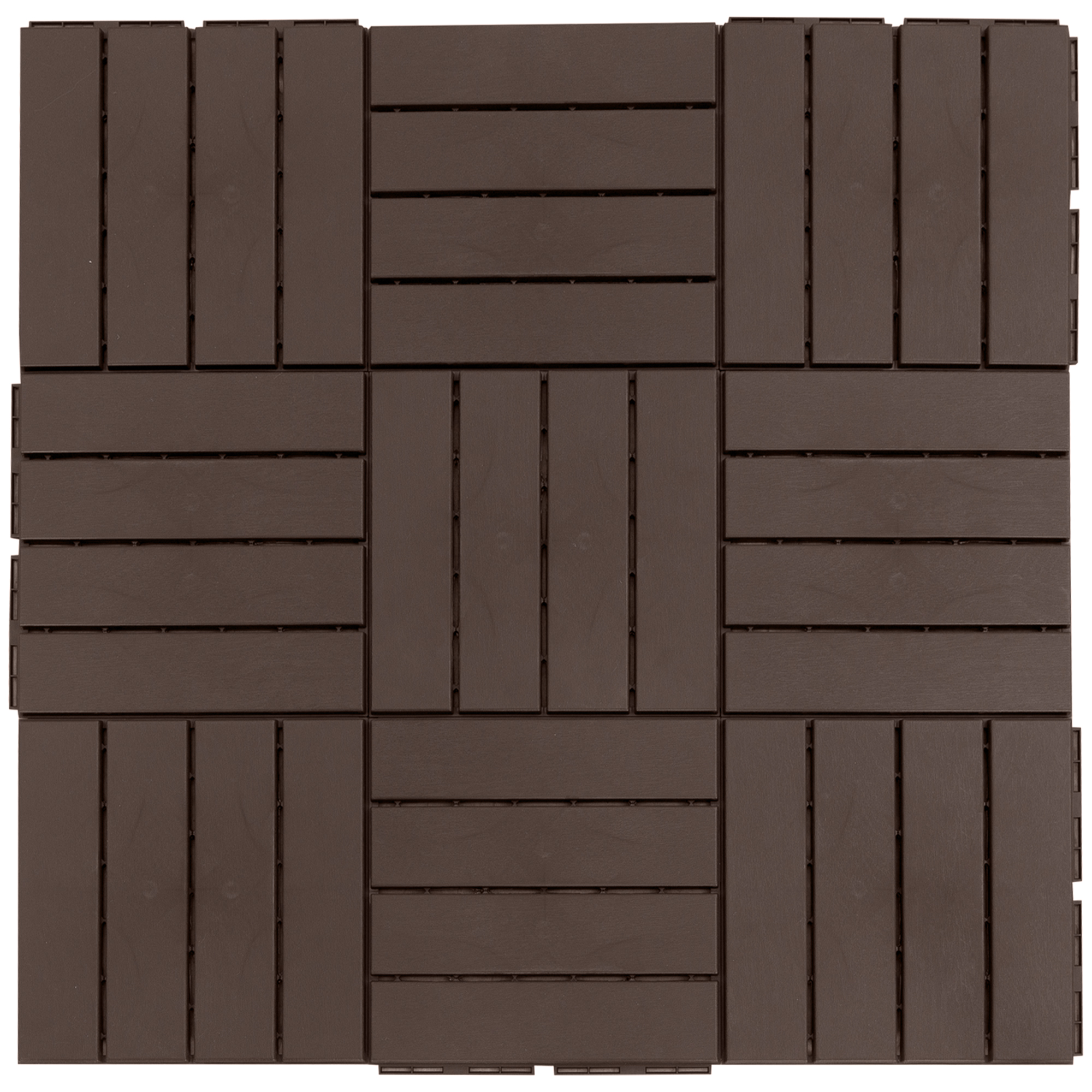 Terrassenfliesen 30 x 30 cm 9 Stück 0,81? Klickfliesen Balkonfliesen mit Klicksystem Drainagefunktion Bodenbelag Fliese für Terrasse Balkon Braun