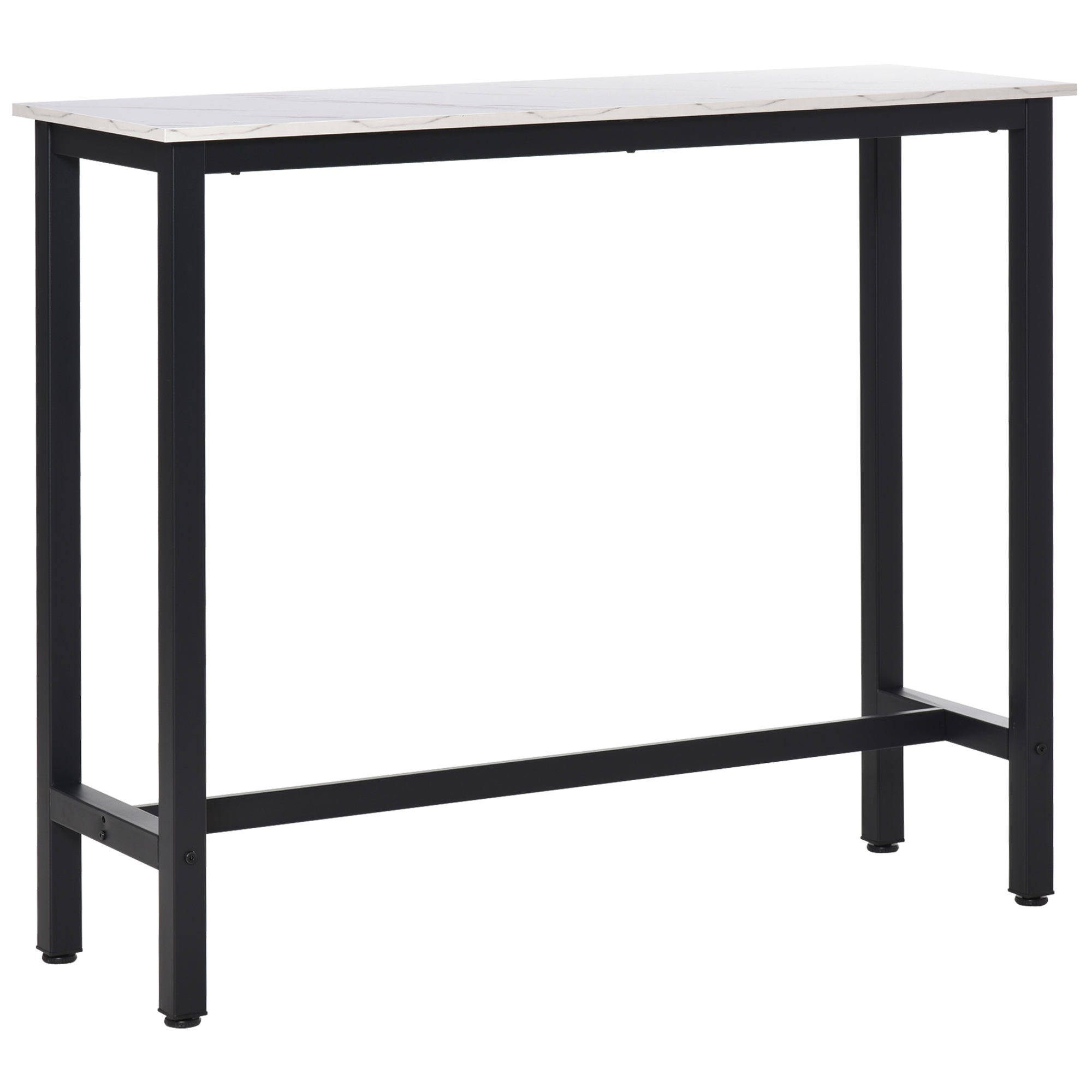 Bartisch in Marmoroptik, Stahlrahmen, Nivellierfüße, 120x40x100 cm, Weiß/Schwarz Bartisch in Marmoroptik, Stahlrahmen, Nivellierfüße, 120x40x100 cm, Weiß/Schwarz