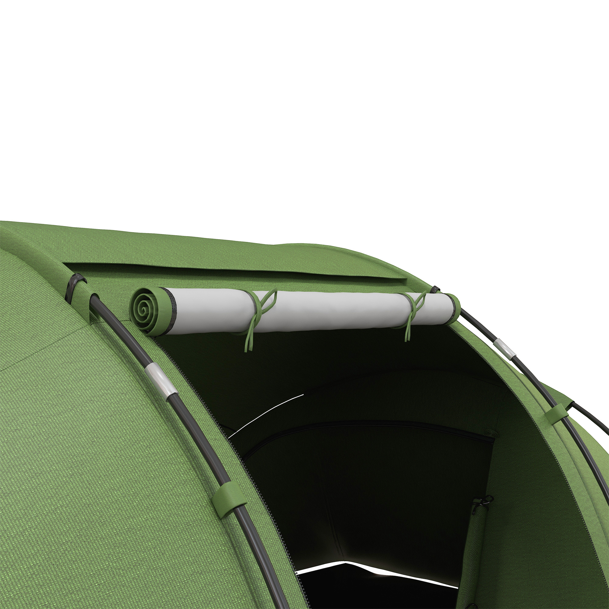 Tunnelzelt für 4-6 Personen, Campingzelt mit Tür, Bodenplane, 2000mm wasserdicht Grün