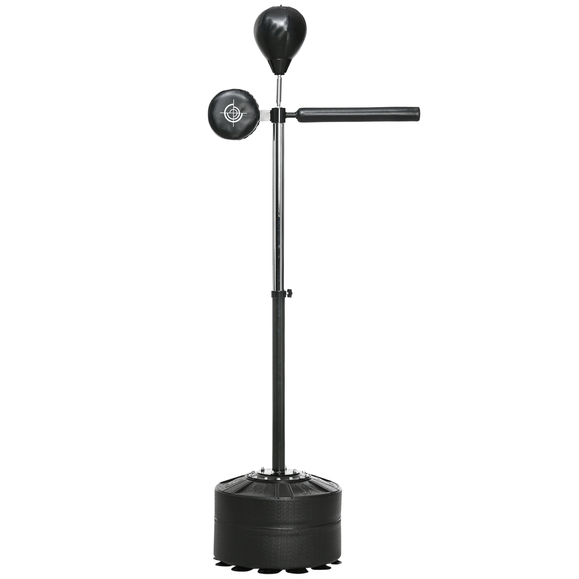 Höhenverstellbarer Punchingball, 360° drehbar, inkl, Boxbandagen, Schwarz, 80,5 x 48 x 163-205 cm Höhenverstellbarer Punchingball, 360° drehbar, inkl, Boxbandagen, Schwarz, 80,5 x 48 x 163-205 cm