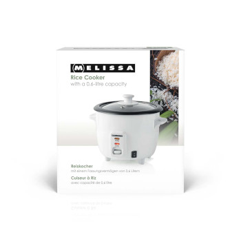 Reiskocher | 0,6 l | 300 W | Antihaftbeschichtung | abnehmbare Schüssel | Dampfgareinsatz | Warmhaltefunktion | automatische Abschaltung | weiß
