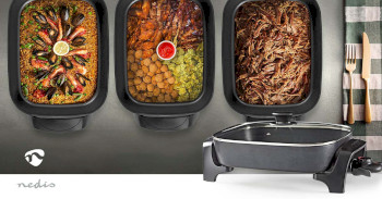 elektrische Pfanne | 40 cm | dickwandiges Aluminium-Gussgehäuse