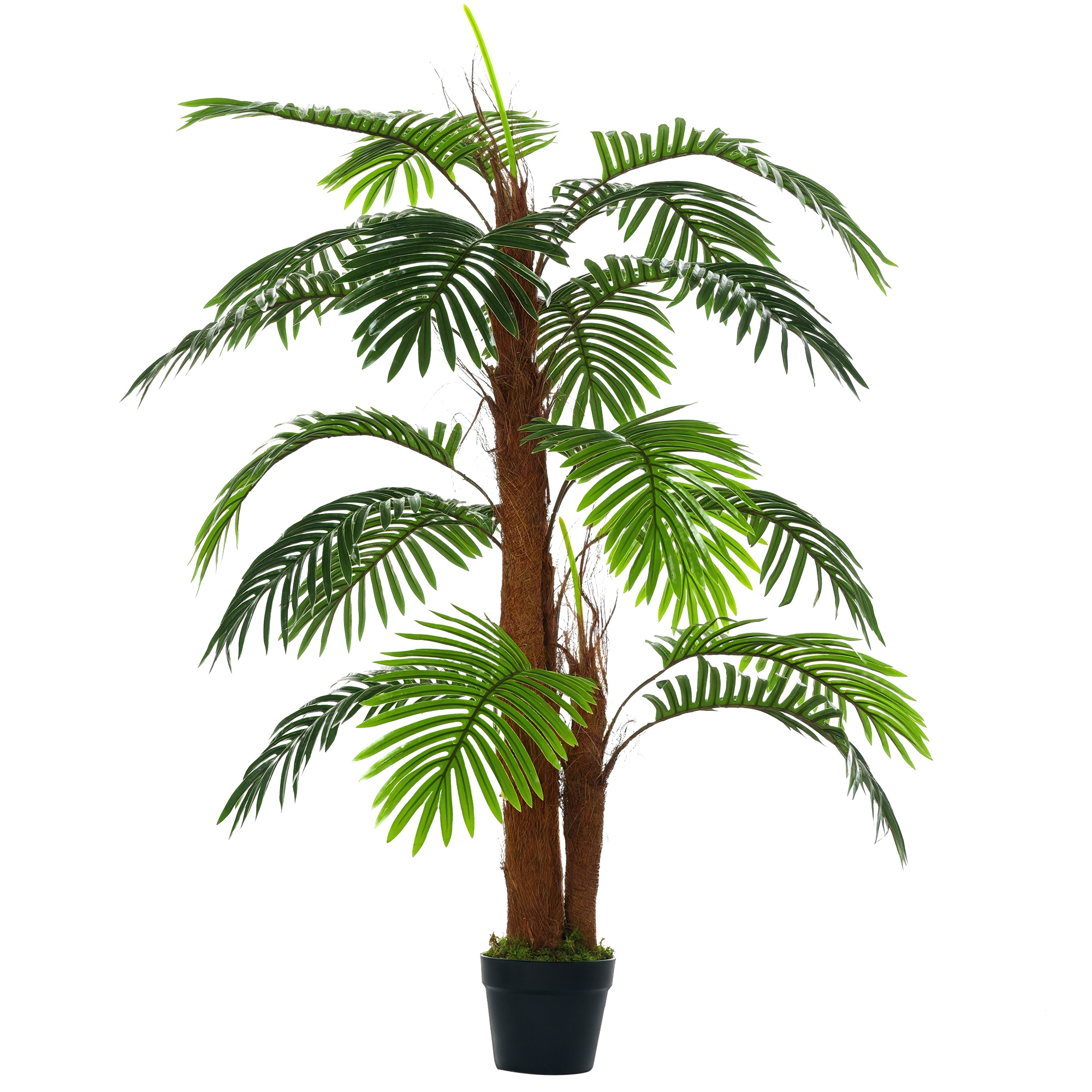künstliche Pflanzen 120 cm künstlicher Palmen Palme Kunstpflanze Kunstbaum Kunstpflanzen im Topf Zimmerpflanze Dekopflanze Büropflanze Kunststofftopf für drinnen und draußen