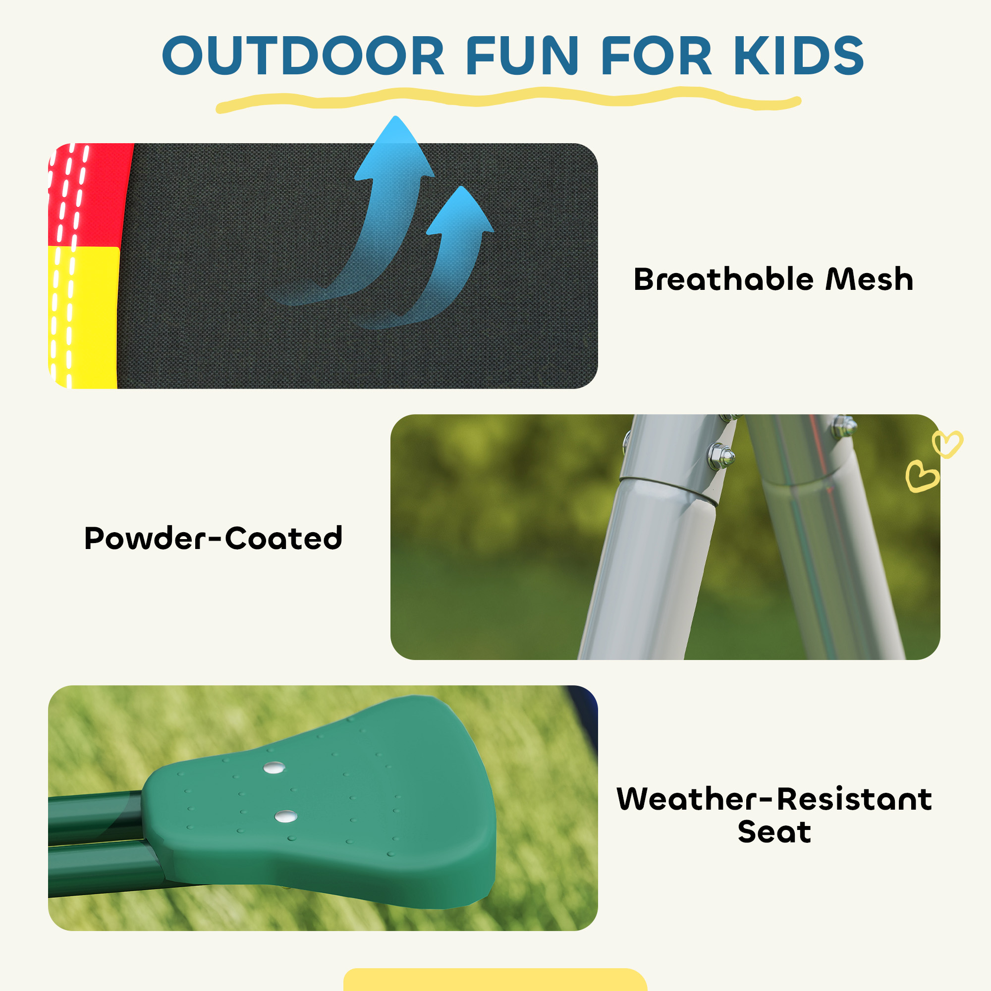 5 in 1 Schaukelgestell mit Rutsche höhenverstellbar Schaukelgerüst mit Nestschaukel 382x196 x203 cm Mehrfarbig