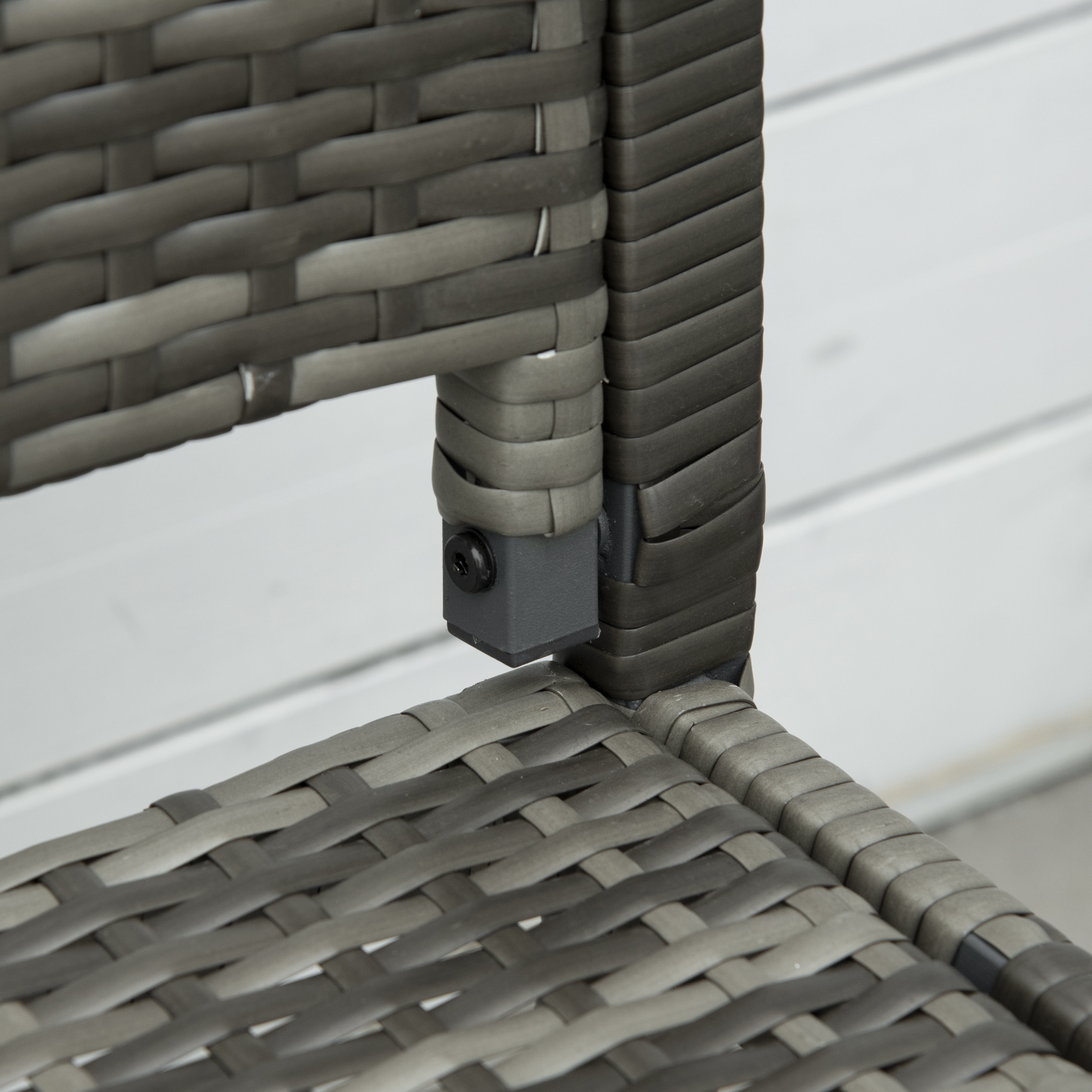 Gartenbank, in Rattanoptik, mit Stahlrahmen, für 2 Personen, Braun, 122 x 60 x 87cm