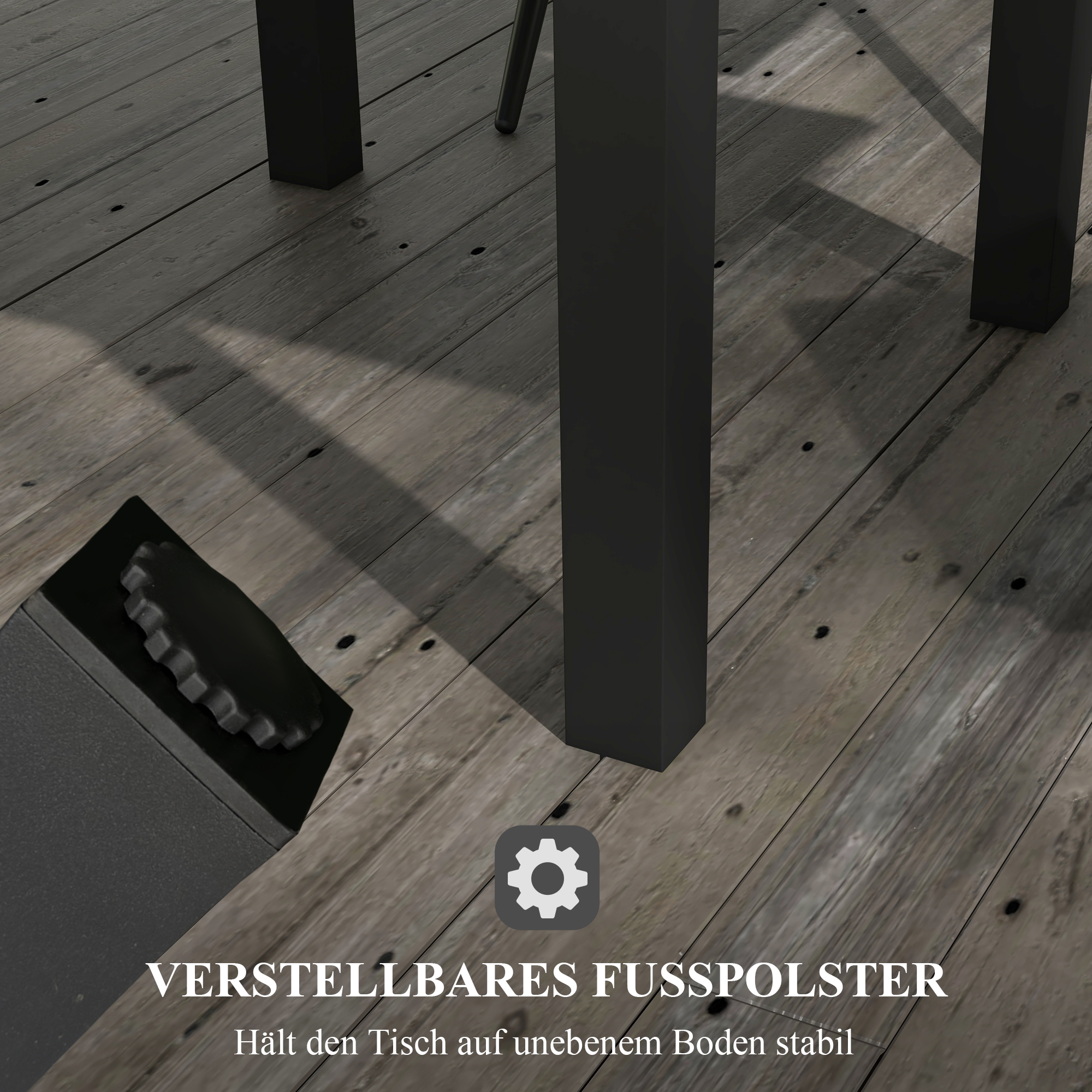 Gartentisch Outdoor-Tisch, wetterbeständig, 162 x 80 x 75 cm, Gelb