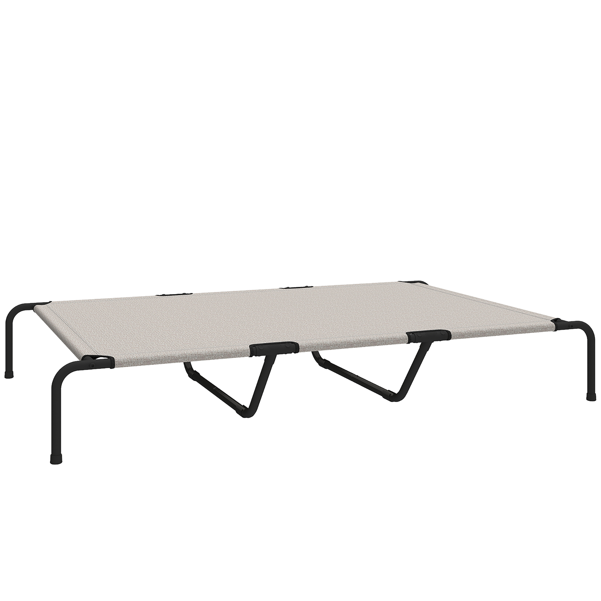 Hundeliege Outdoor, erhöhtes Hundebett für große Hunde, mit Stahlrahmen, atmungsaktiv Netzgewebe, 152x94x23 cm, Beige