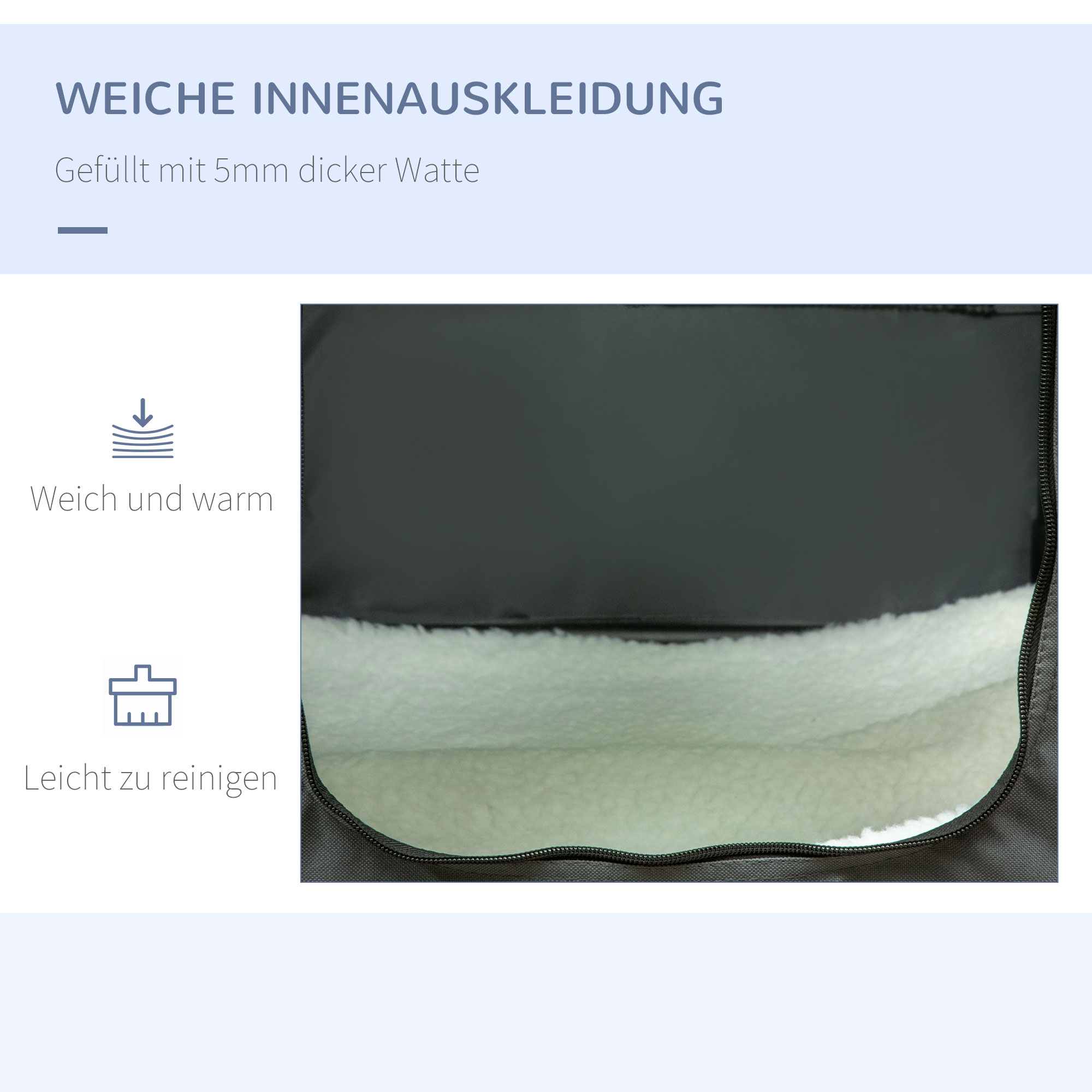 Transportbox, faltbar, 3 Eingänge, Innenkissen, für Hunde und Katzen bis 4 kg/40 cm, grau