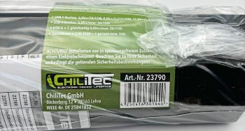 4-fach Steckdosenblock, USB-A+C, schwarz / 250V~/ 16A, Aufbaumontage, USB 3,1A, PD