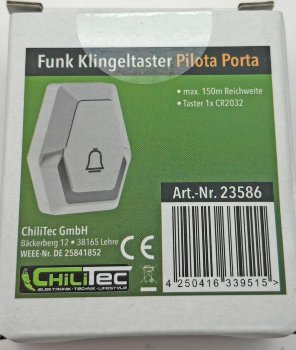 Funk-Klingeltaster "Pilota Porta" / Batteriebetrieb, IP55