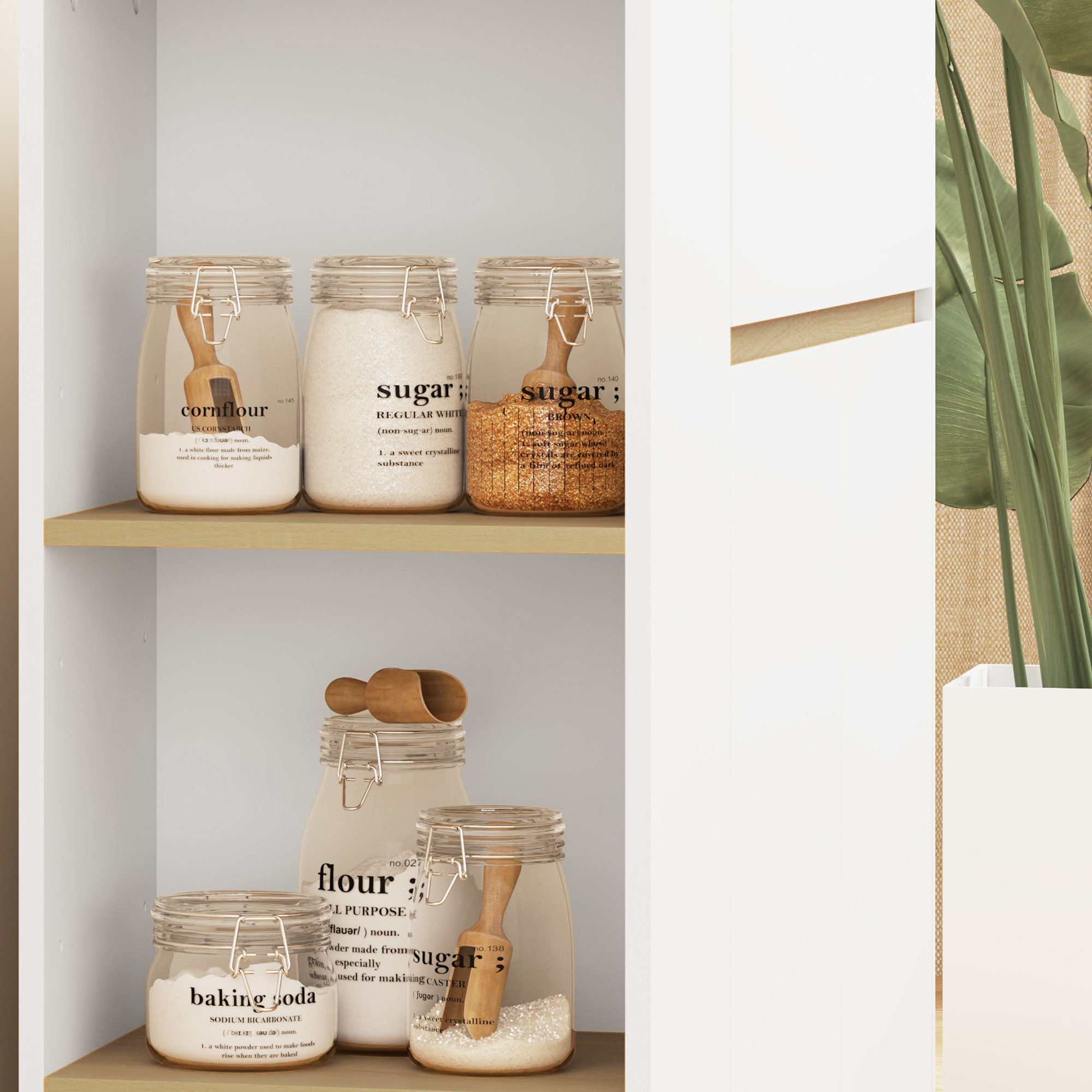 Sideboard, großes Schrankfach, 3 Ablagefächer, Schublade, 105 x 30 x 81,5cm, Weiß/Holz