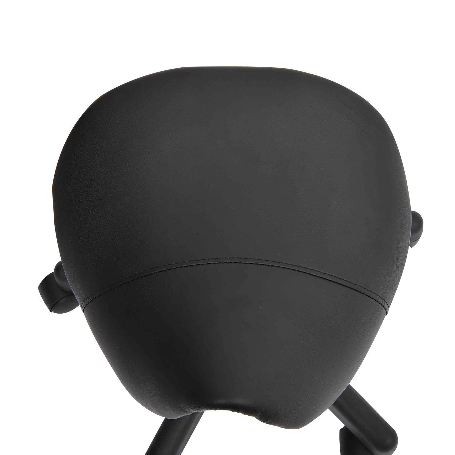 Rollhocker, sattelförmiger Sitz, höhenverstellbar, um 360° drehbar, Kunstleder, schwarz, 35 x 38 x 45-55 cm