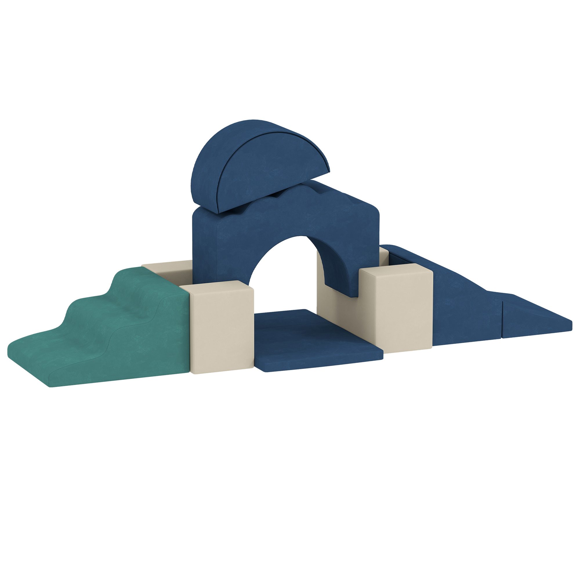 7-teiliges Set Kletterblöcke für Babys & Kleinkinder, weiches Kletterset für den Innenbereich, Stoff, Schaumstoff, bunt