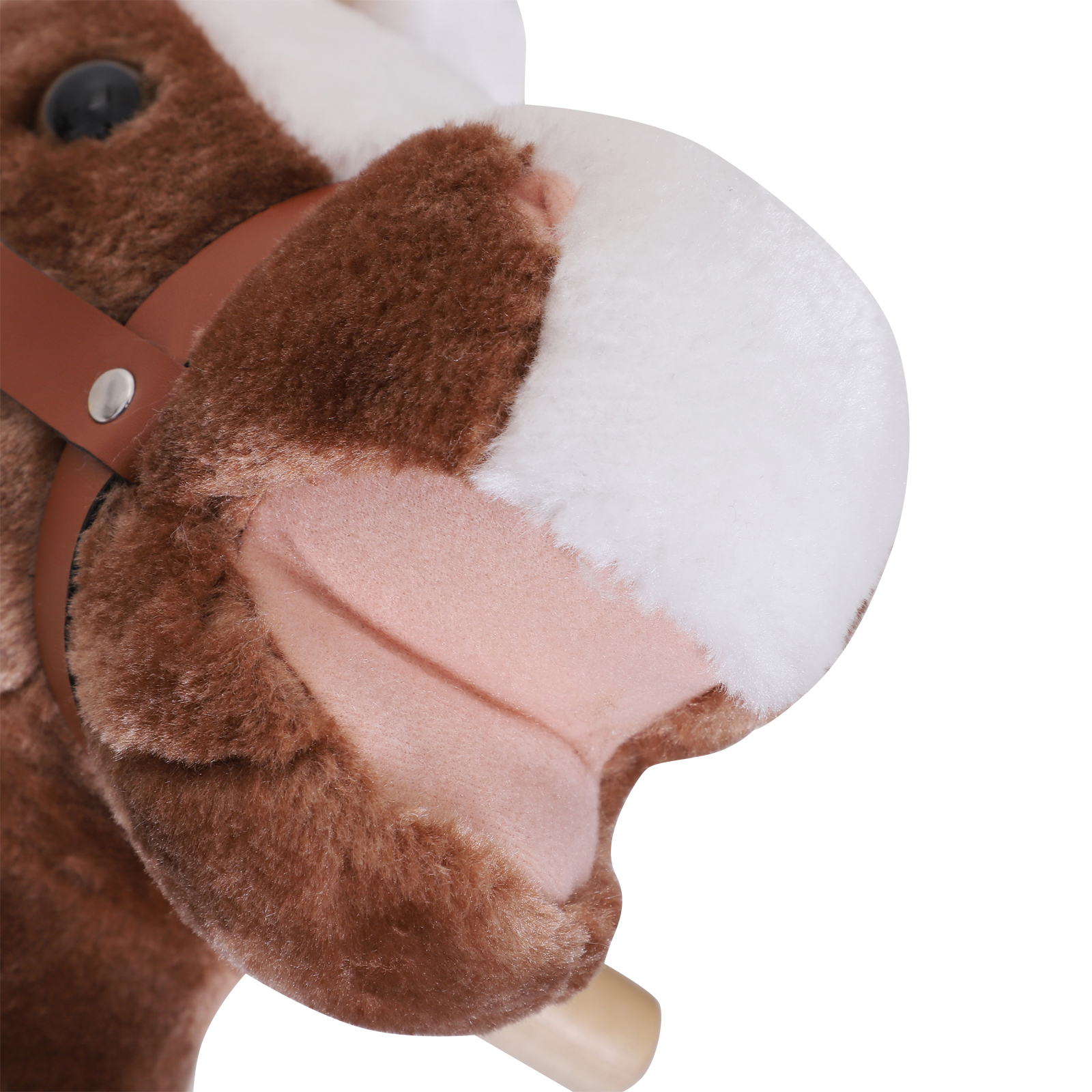 Schaukelpferd, Schaukeltier mit Haltegriffen, Plüsch Baby Schaukel Schaukelsitz für Kinder ab 3 Jahren
