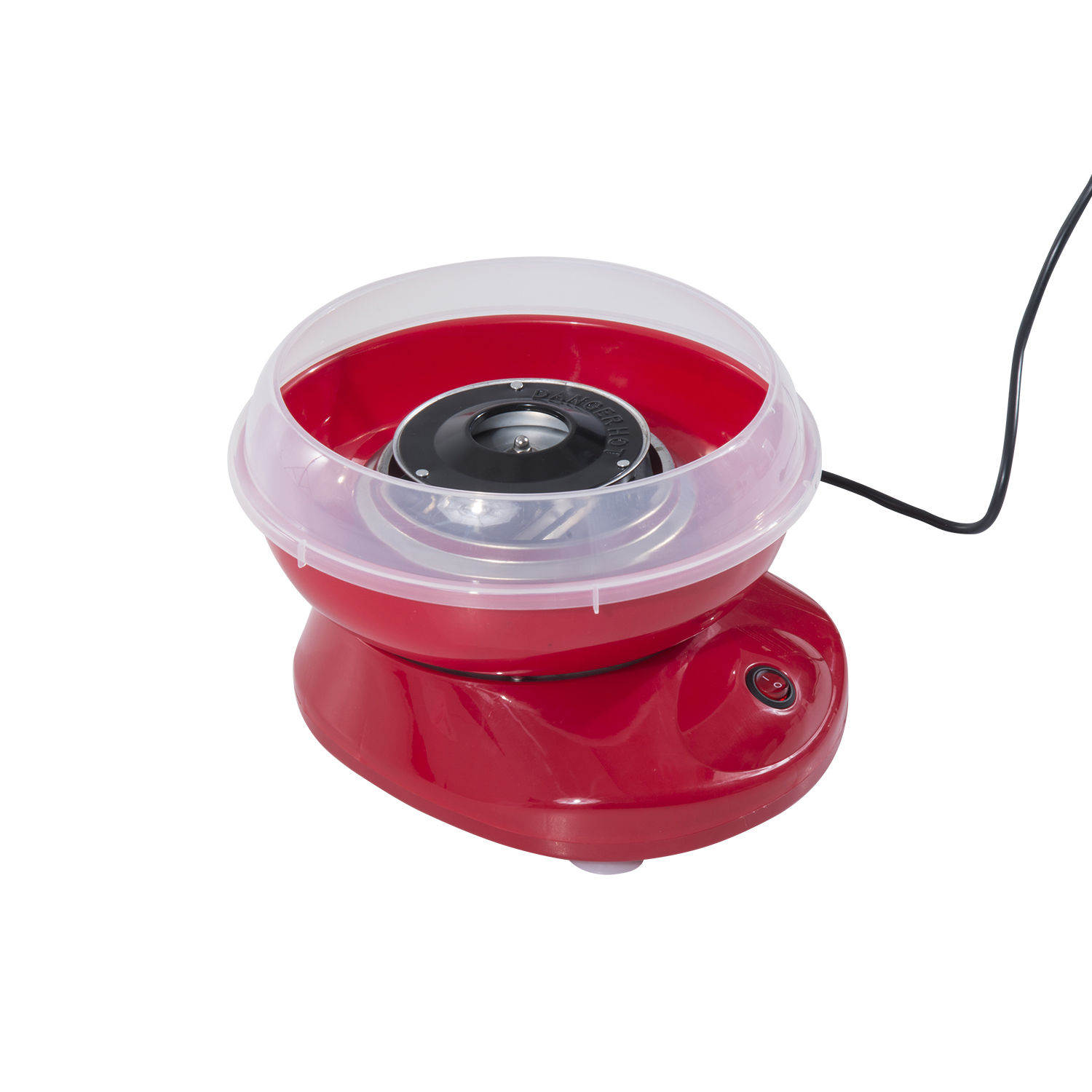 Zuckerwattemaschine für Zuhause Cotton Candy Machine Zuckerwatte Maschine mit Stäbchen und Messlöffel Höhe 18 cm 550W für Kinderfest, Geburtstag, Party Rot