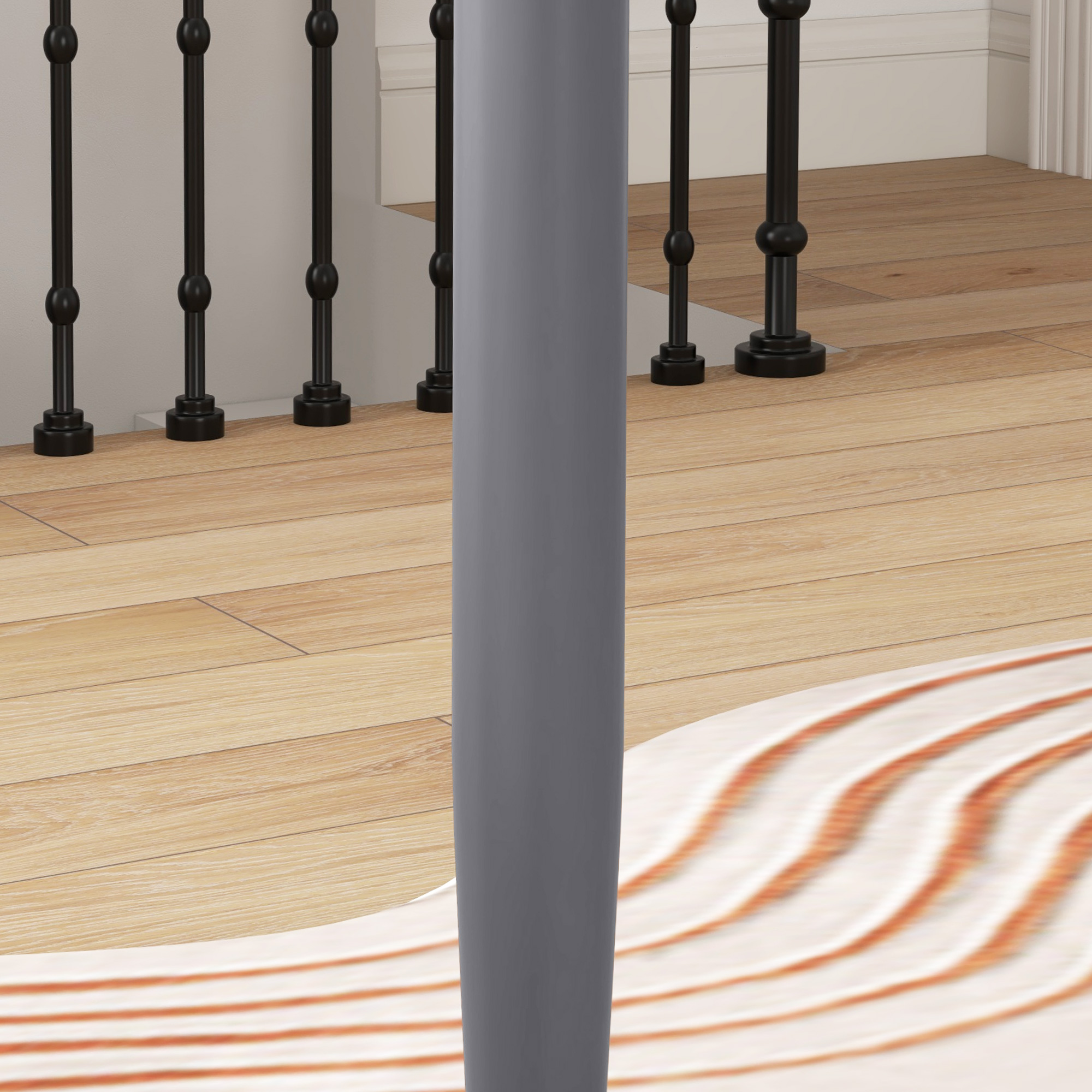 Esstisch für 2 Personen, runde Tischplatte, Stahlfuß, Grau, 70 x 70 x 75 cm