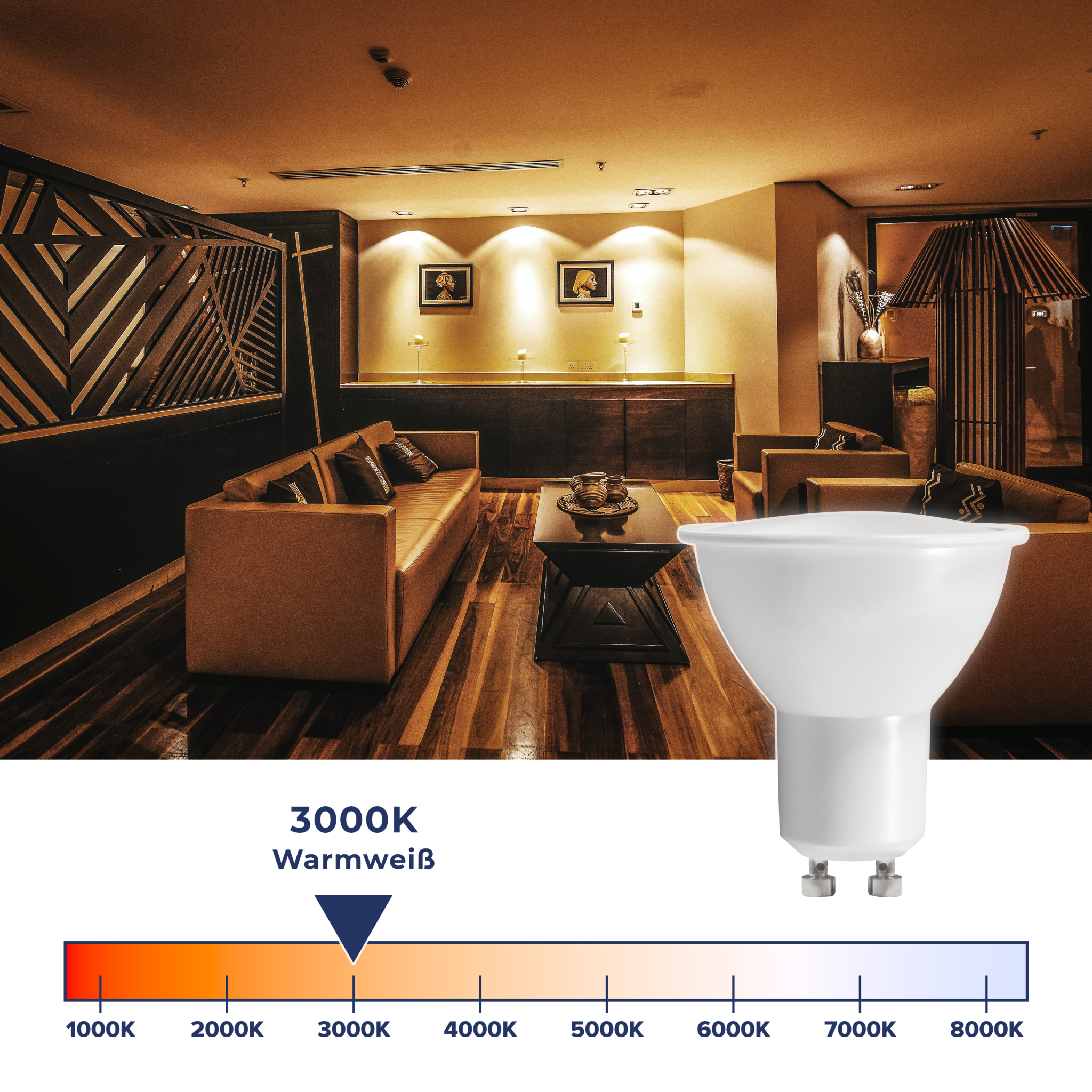 LED-Strahler McShine ''MS-60-10'' GU10, 6W, 510lm, 3000K, warmweiß,10er-Pack