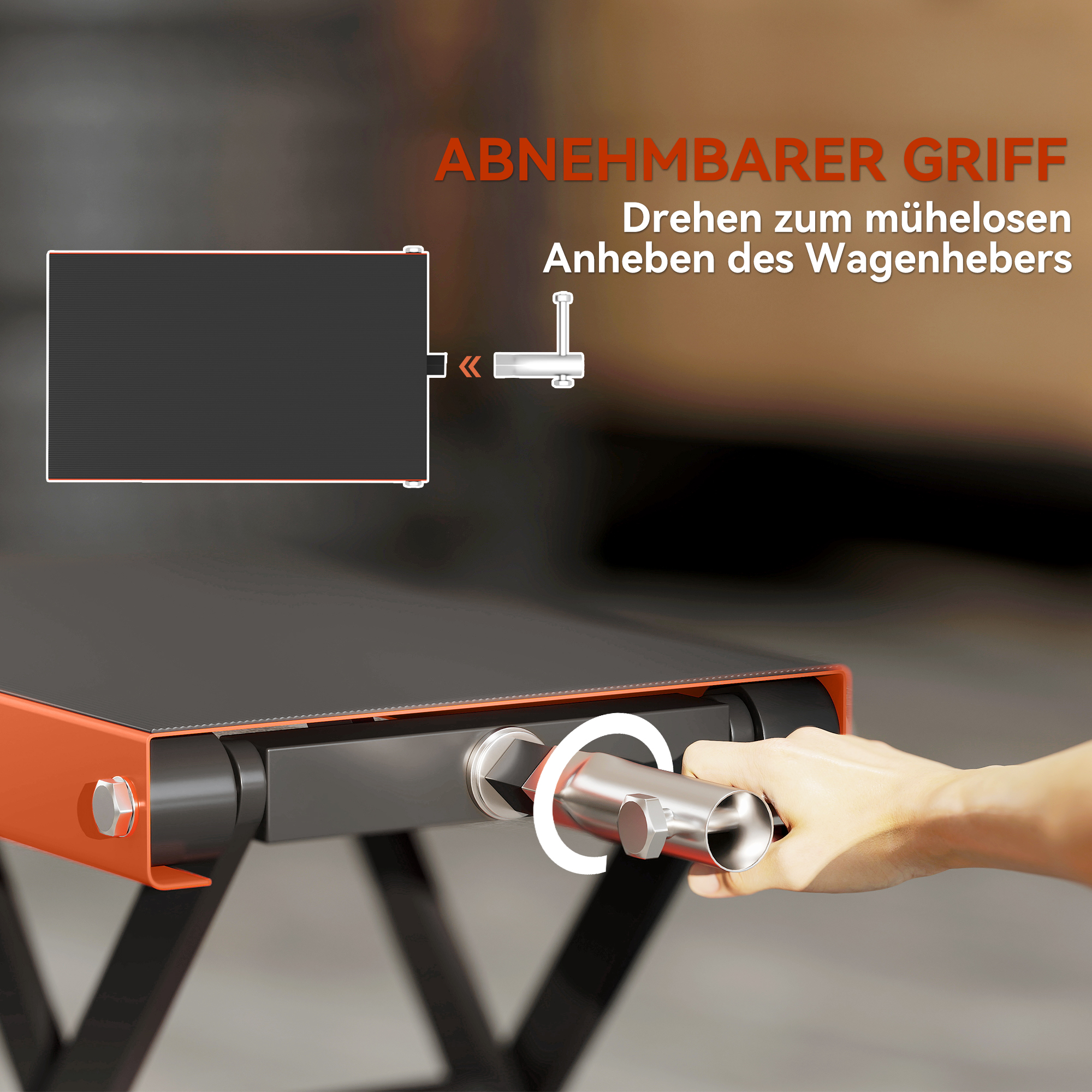 Motorradheber 500 kg Belastbar Motorradhebebühne 135-390 mm Höhenverstellbar Stahl Orange