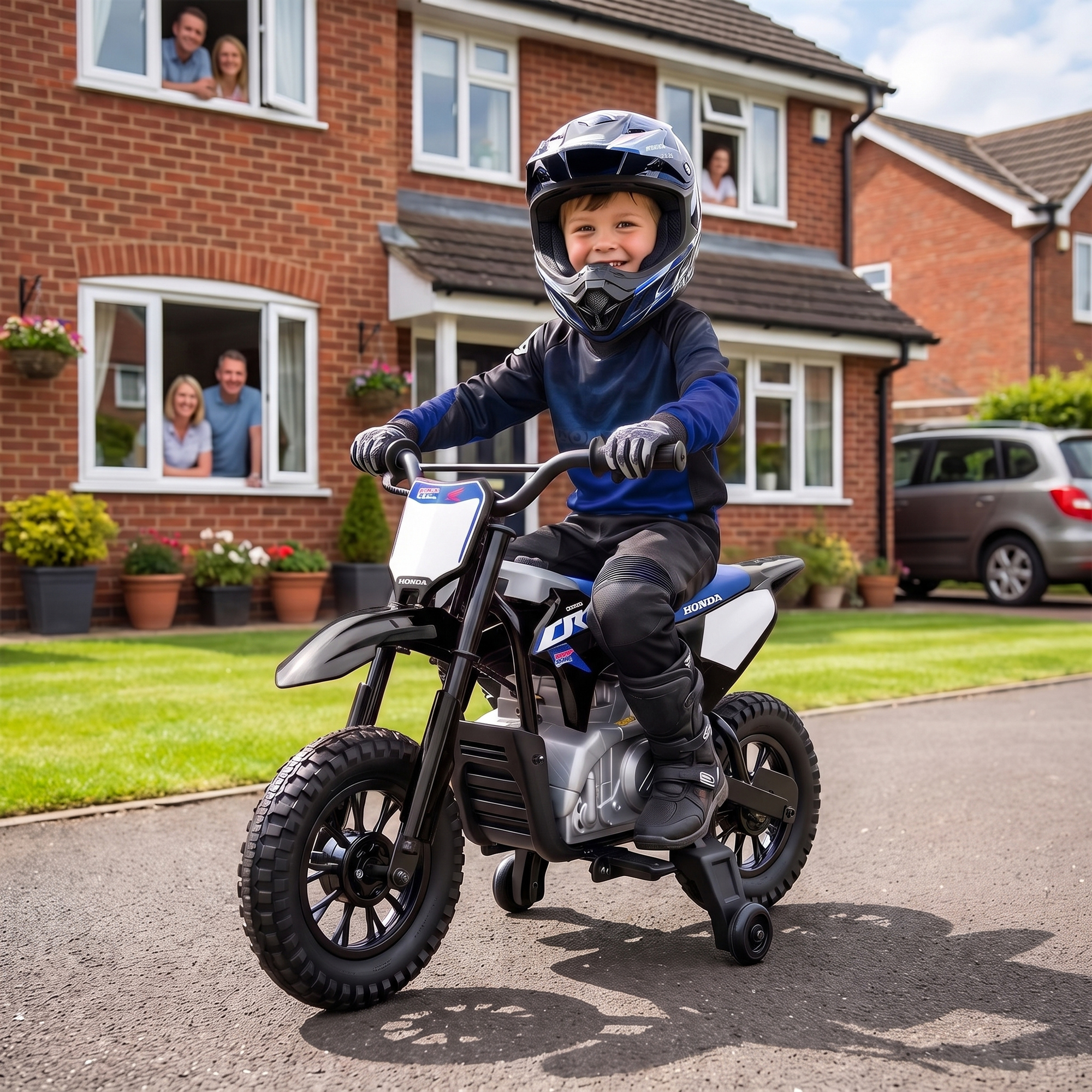 Elektro Motorrad Kinder HONDA CRF 450R 12V Kinder Motocross mit 35W Motor Lithium Akku Hinterradfederung 12 Zoll Rädern