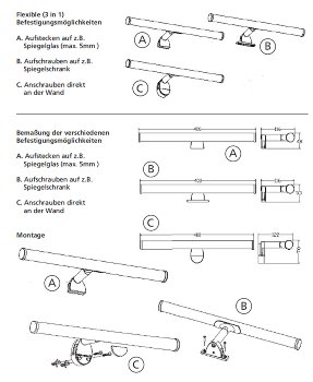 LED Spiegelleuchte "Banheiro 6A", 230V, 6W, 780lm, 40cm, 2900K warmweiß