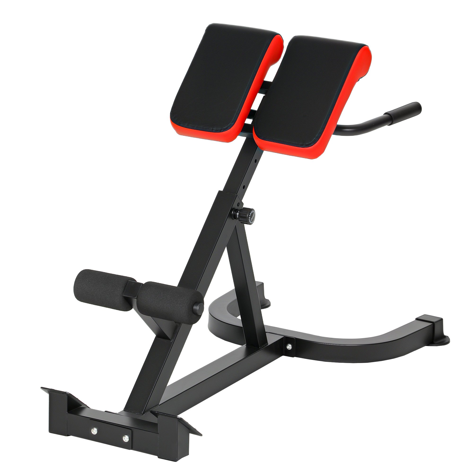 Trainingsstuhl, Fitnessbank, Hantelbank, Stahl, verstellbar, Griffe, Rot+Schwarz