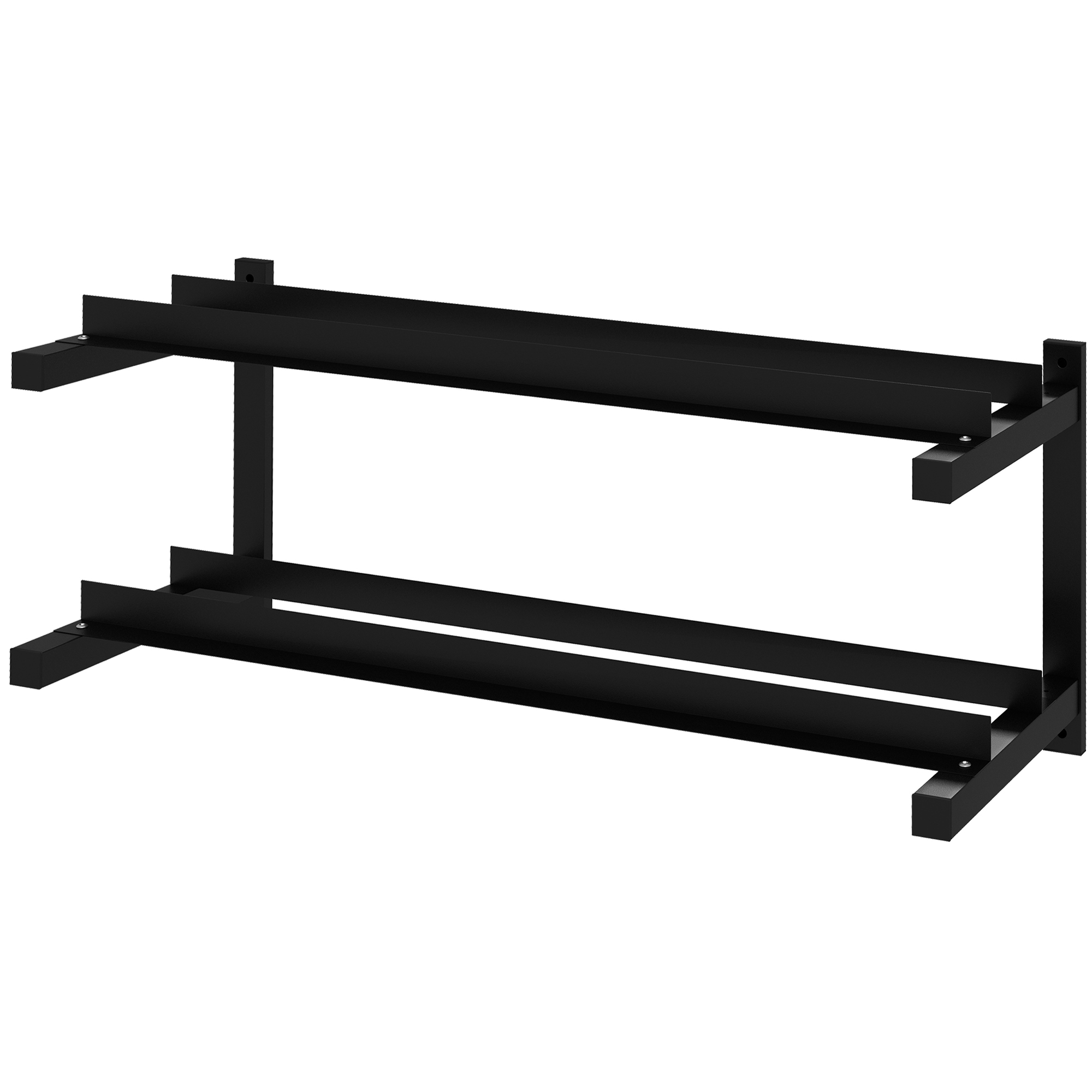 Hantelständer, Hantelgestell, 2 Etagen, bis 70 kg, Stahl, 98x40x35 cm, Schwarz