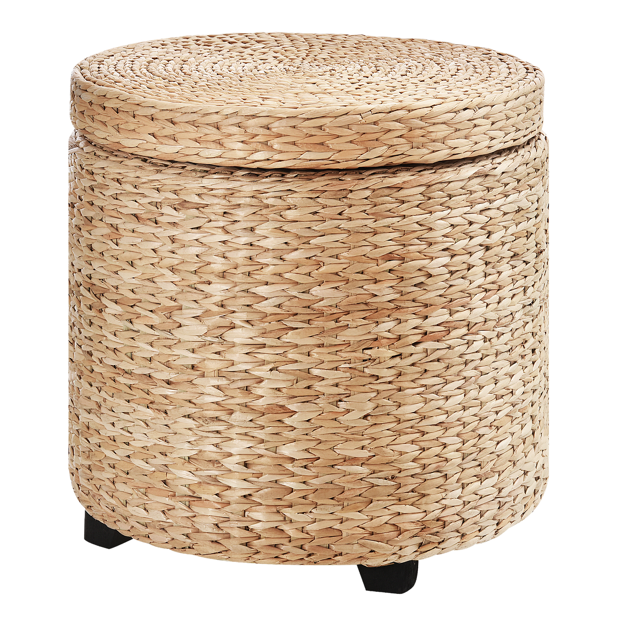 Sitzhocker mit Stauraum Hocker mit Deckel, Runder Fußhocker Sitzwürfel Aufbewahrungsbox Polsterhocker mit Beine, 43 x 43 x 43 cm Khaki