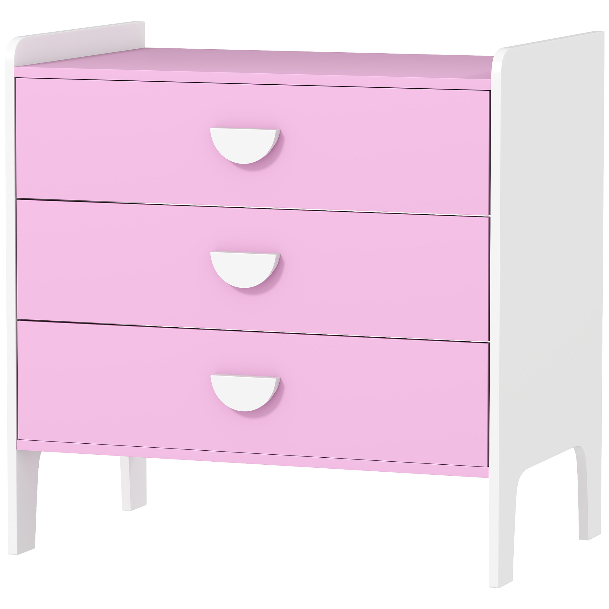 Kinder-Kommode mit 3 Schubladen, MDF, Aufbewahrungsschrank für Kinder, Rosa+Weiß Kinder-Kommode mit 3 Schubladen, MDF, Aufbewahrungsschrank für Kinder, Rosa+Weiß