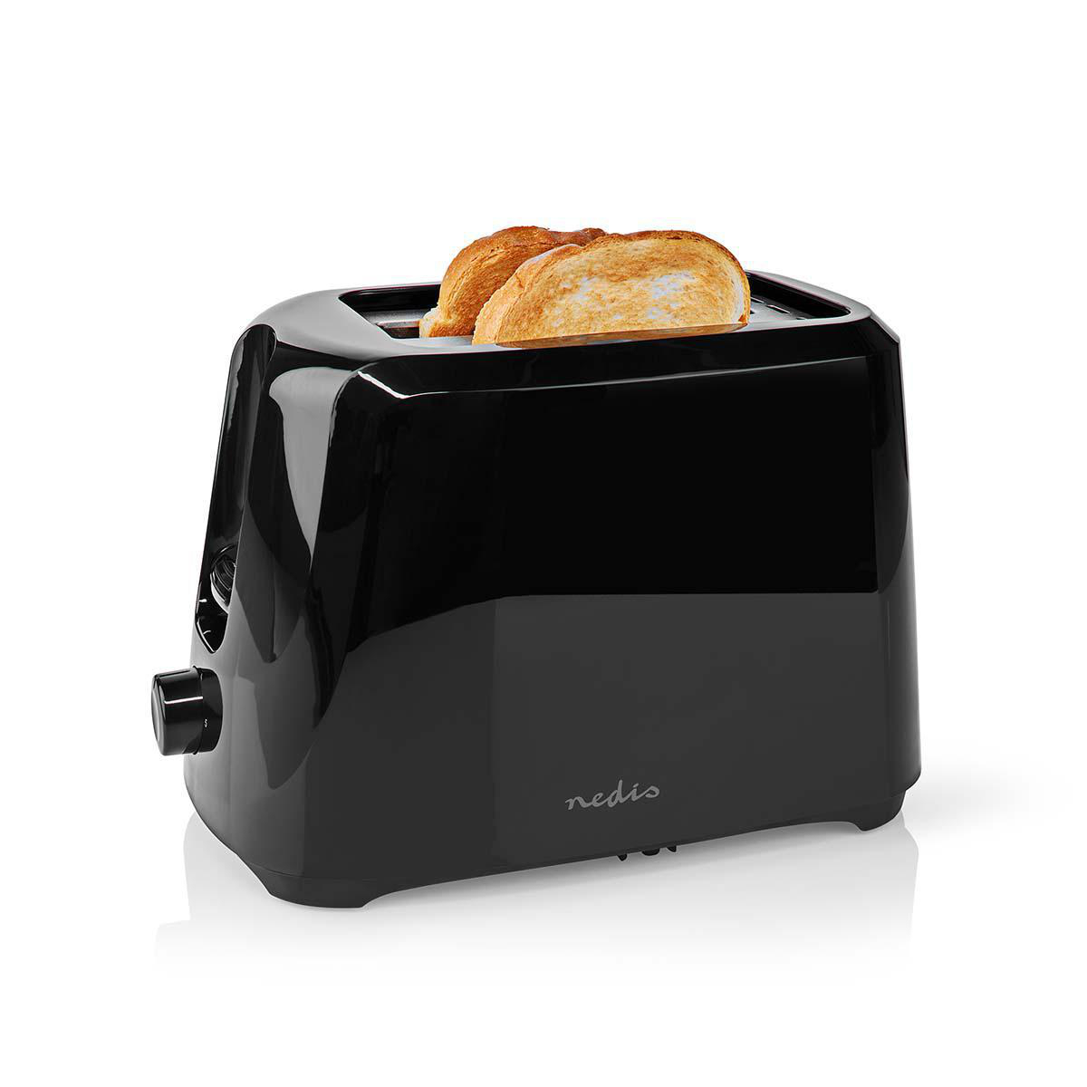 Toaster | 2 Brotscheiben | 2 Steckplätze | Bräunungsstufen: 6 | schwarz