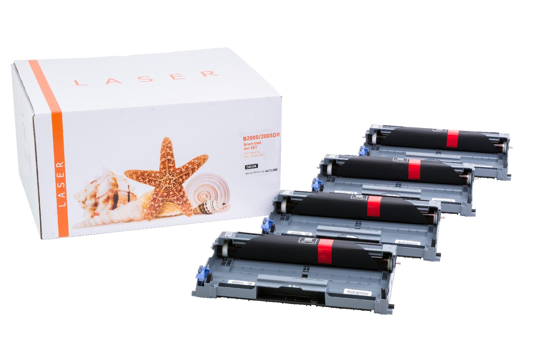 4er Set DR2000/2005 alternativ Trommel für Brother / DR2000/DR2005 / 4x12.000 Seiten