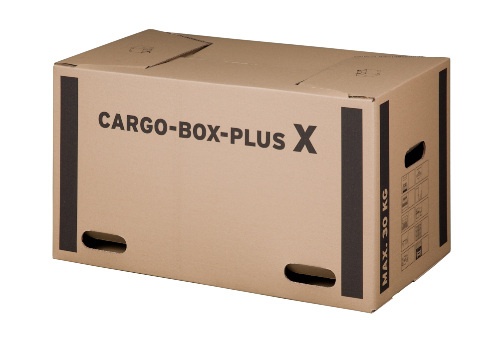 Cargobox PLUS mit Schmetterlingsboden, 660x350x360mm, braun, 2-wellig, VPE10