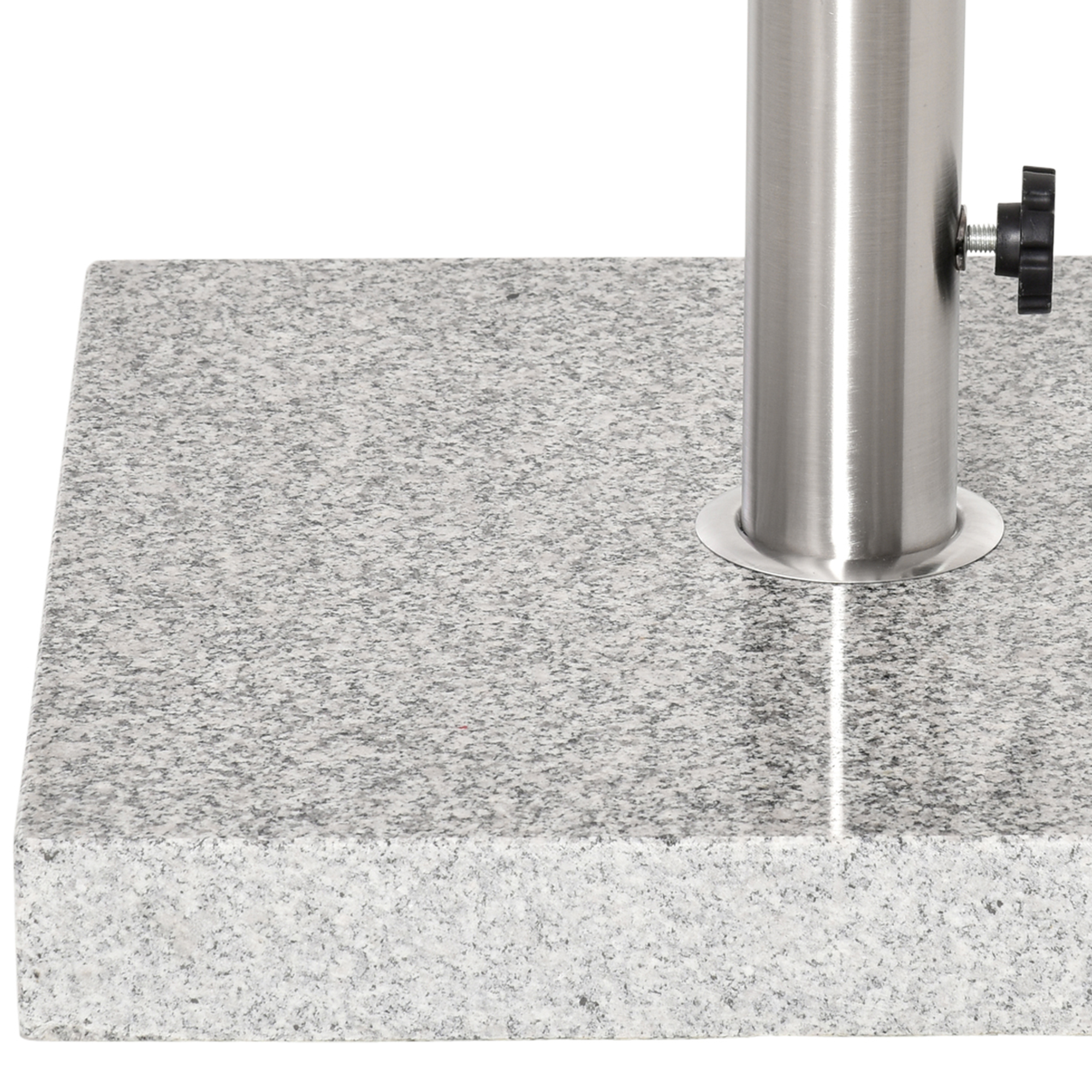 Sonnenschirmständer aus Edelstahl Schirmständer mit Griffe, halbrund Schirmhalter, Schirmgewichtfür Sonnenschirm Ø3,8-Ø4,8 cm, für Balkon, Terasse, Garten, Grau