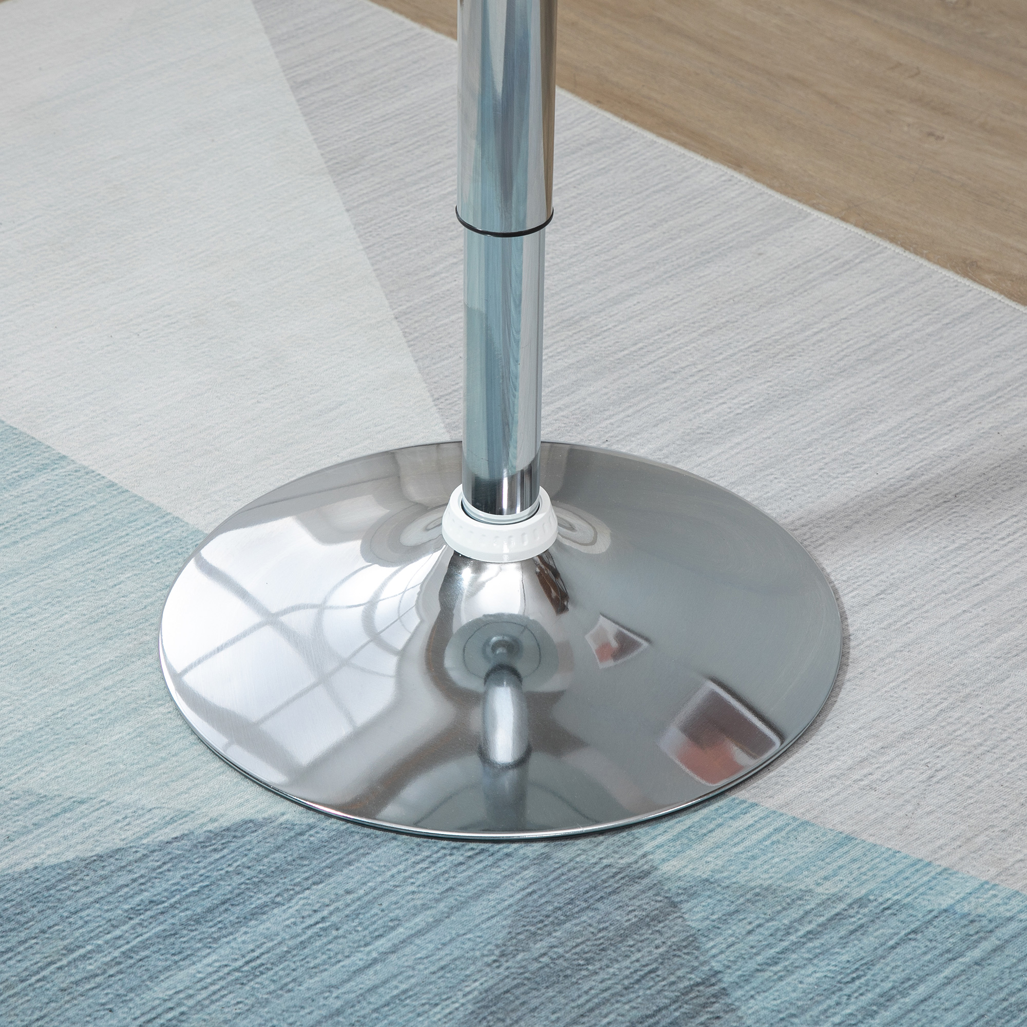 Bartisch moderner Esstisch höhenverstellbarer Bistrotisch Stehtisch Tresentisch Schreibtisch rund Metall ABS-Lackierung Weiß Ø61 x 76-97 cm