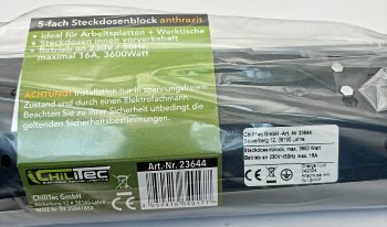 5-fach Steckdosenblock, anthrazit / 250V~/ 16A, Aufbaumontage